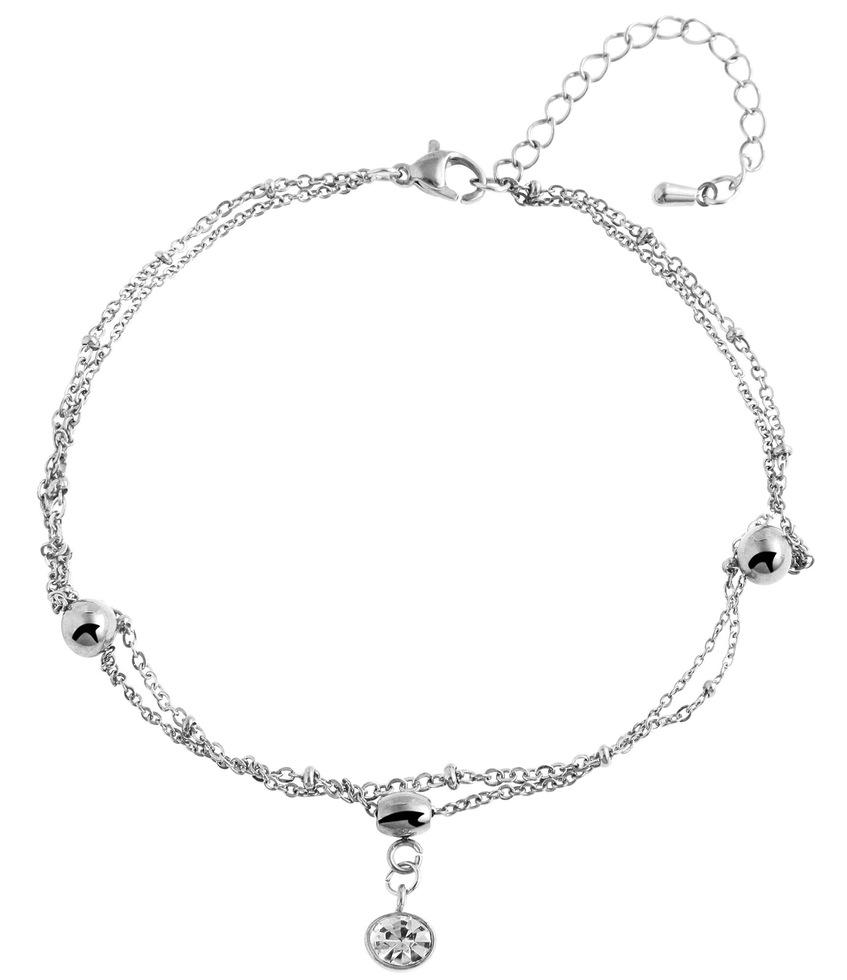 Adelia´s Armband »Damen Armband aus Edelstahl mit Strass Steinchen 24+5 cm«