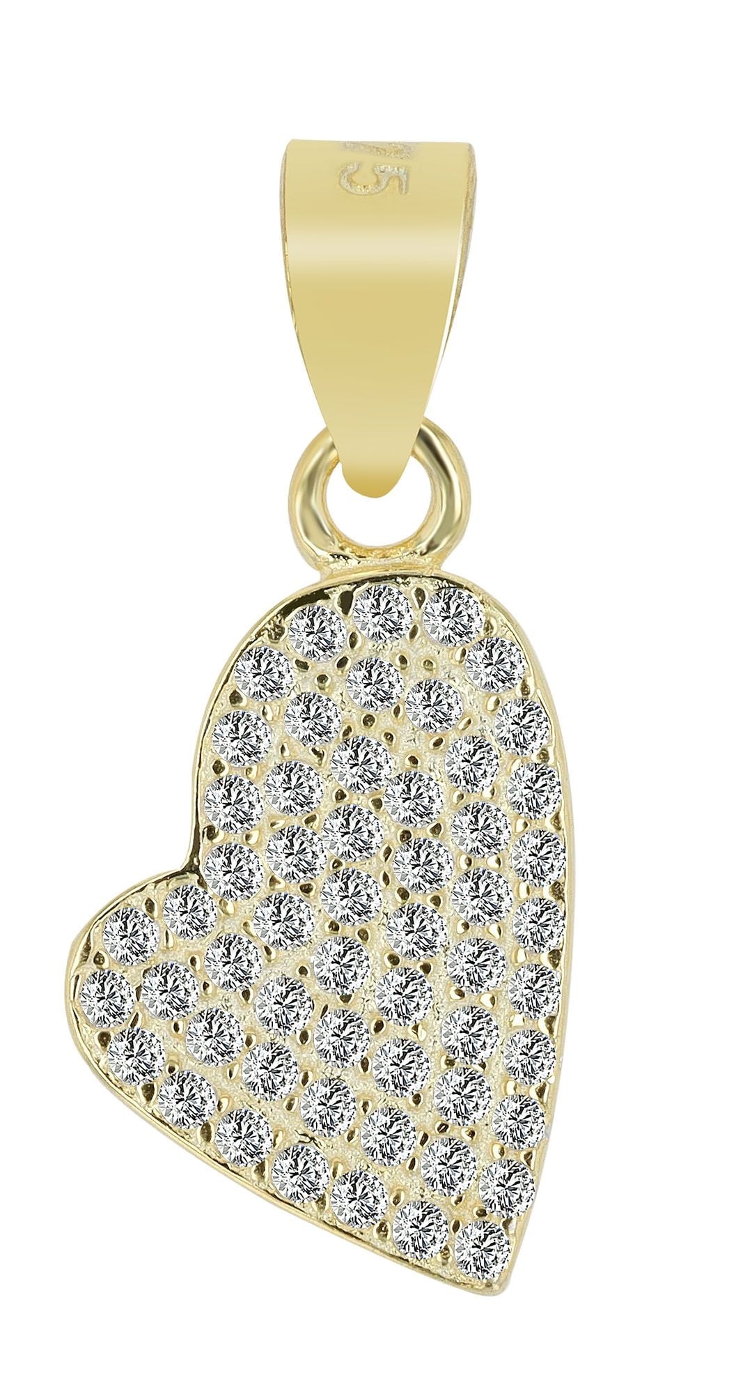 Adelia´s Herzanhänger »Damen Anhänger ¿ Herz Herzanhänger aus 925 Silber mit Zirkonia«