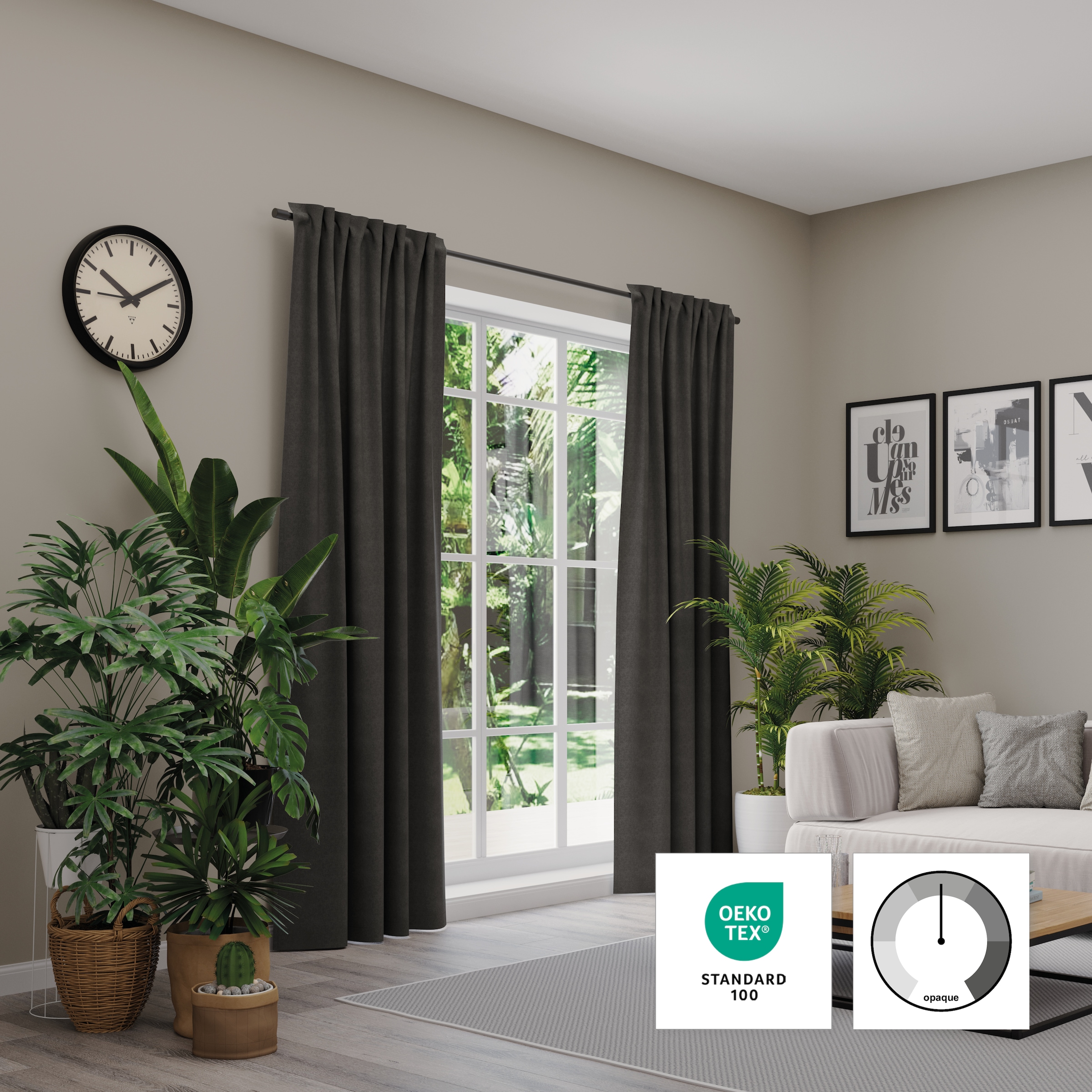 Neutex for you! Vorhang »BELMONDO« Multifunktionsband 1 Stk. tlg. Uni mit samtiger Oberfläche, nach Maß