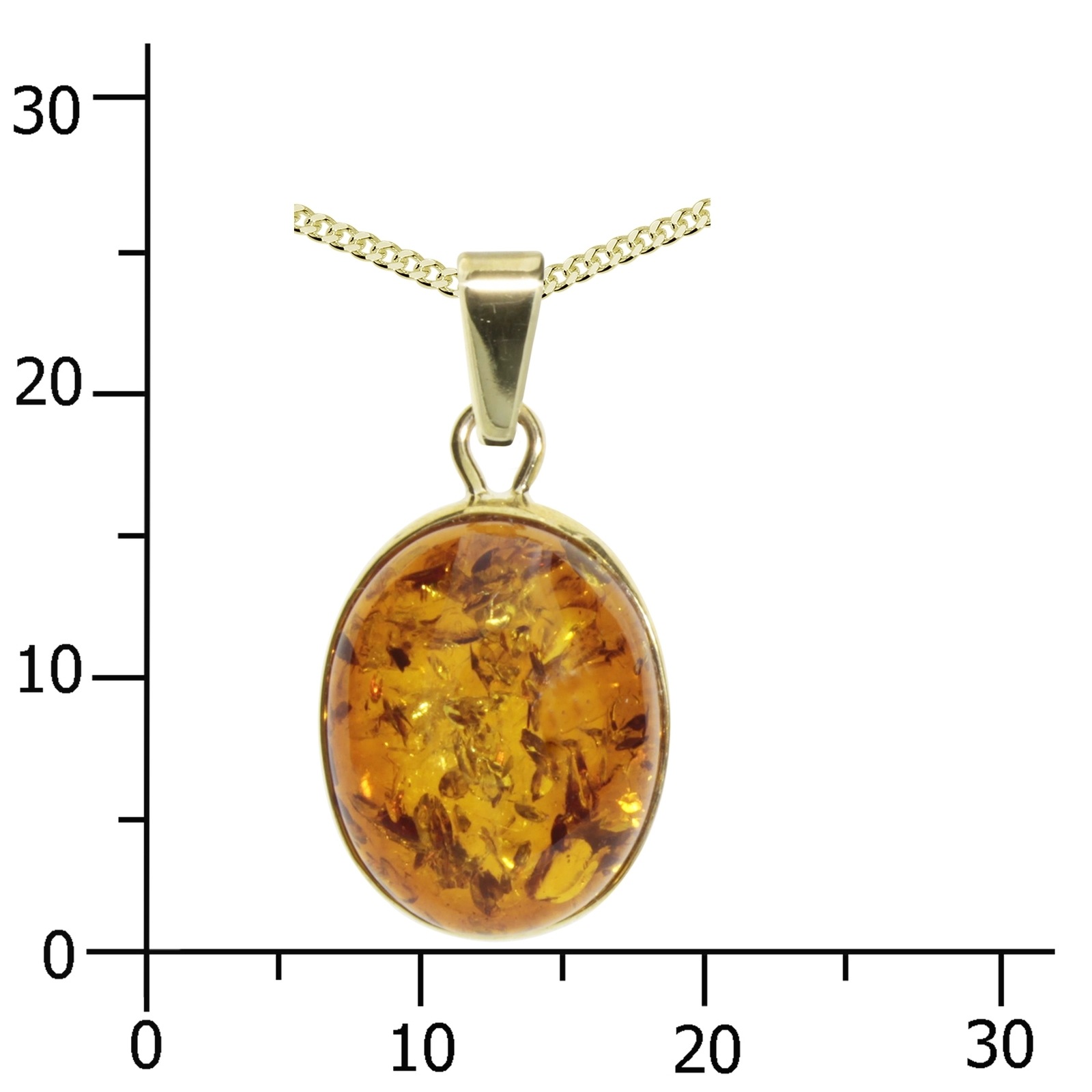OSTSEE-SCHMUCK Kette und Anhänger Set »- Classic 16x12 - Gold 333/000 - Bernstein«