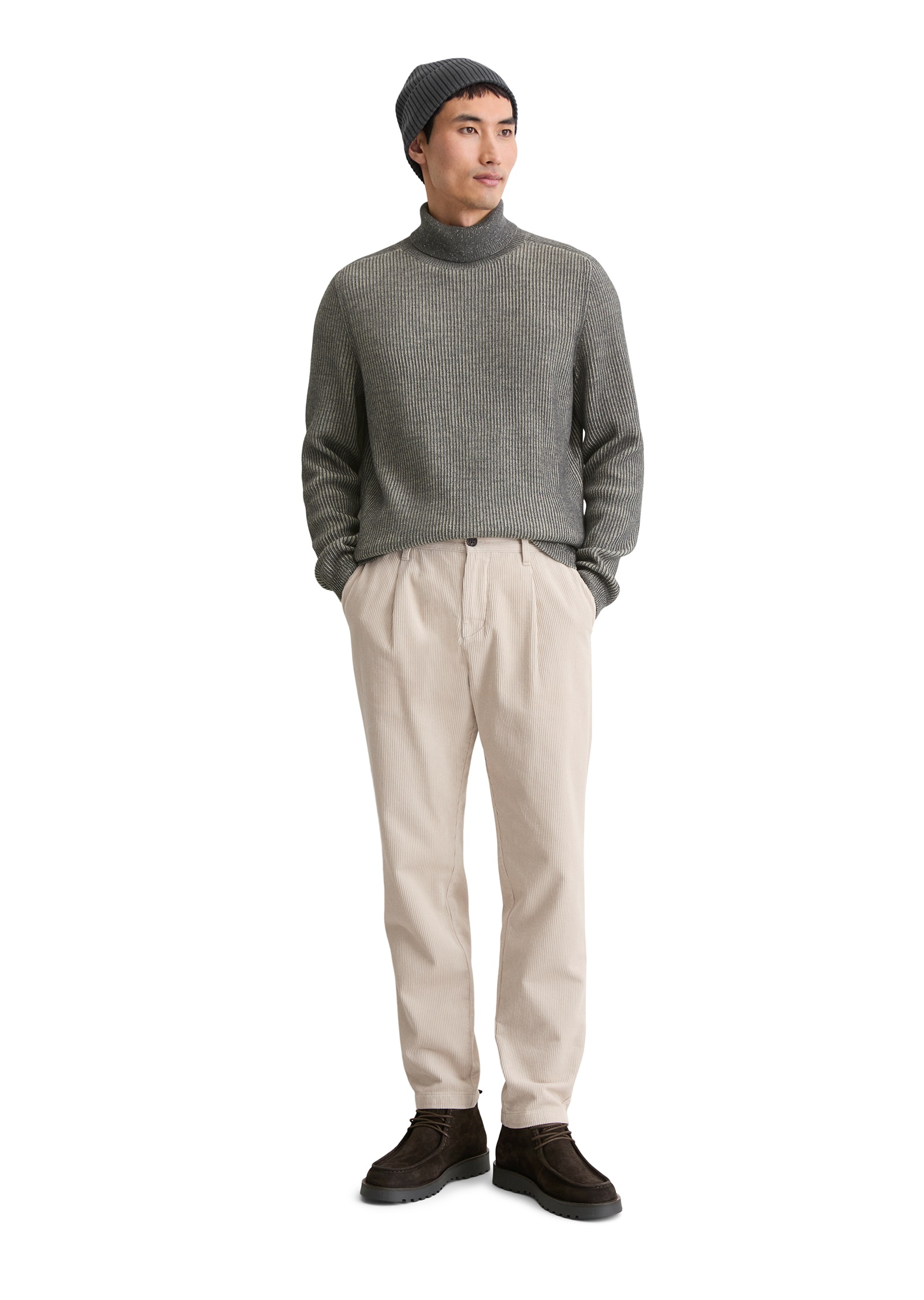 Marc O'Polo Rollkragenpullover, aus Baumwoll-Schurwoll-Mix, regular fit, Bi-Color
