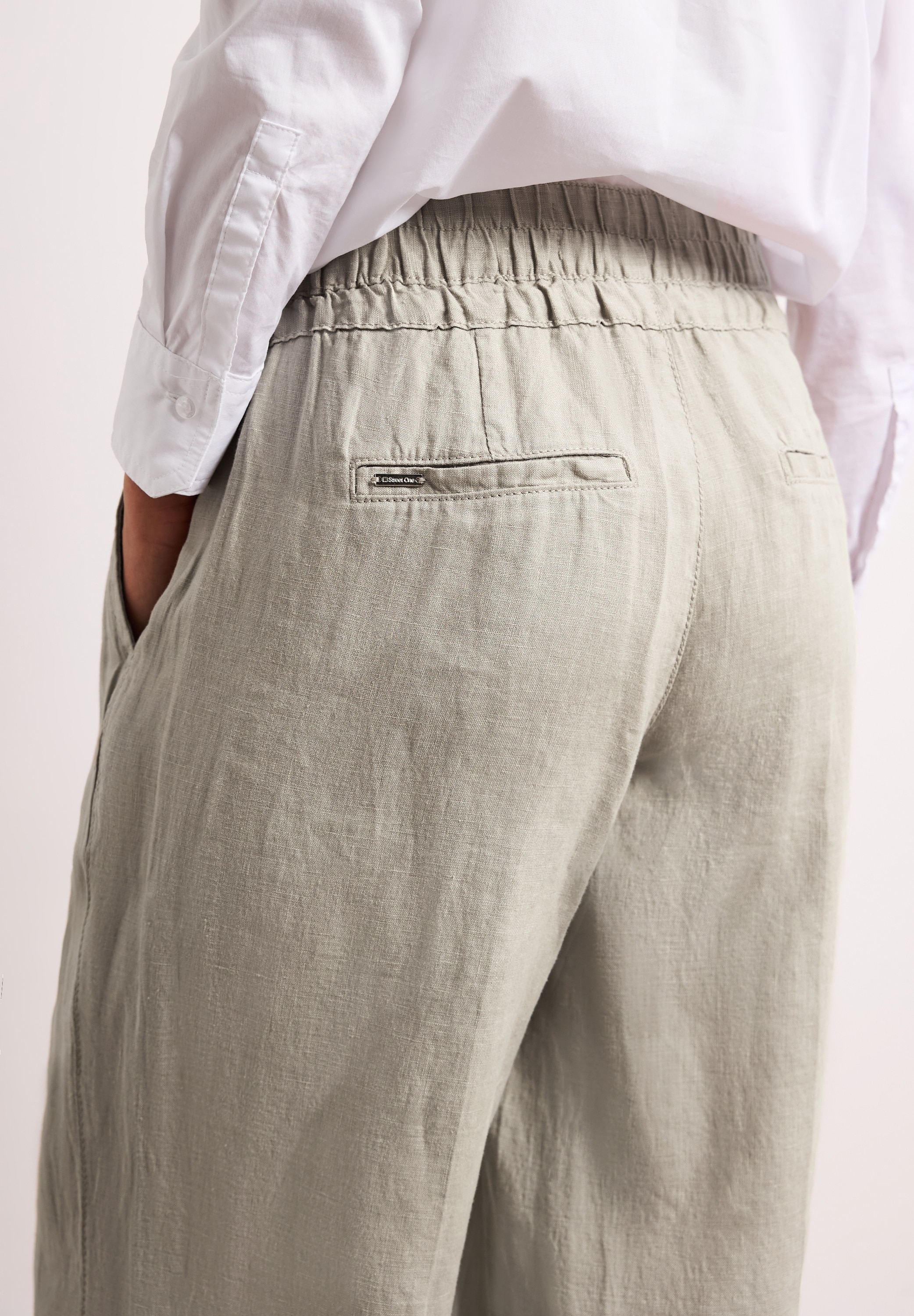 STREET ONE Leinenhose »Style Emee«  miSommerhose mit elastischem Bund und Kordelzug