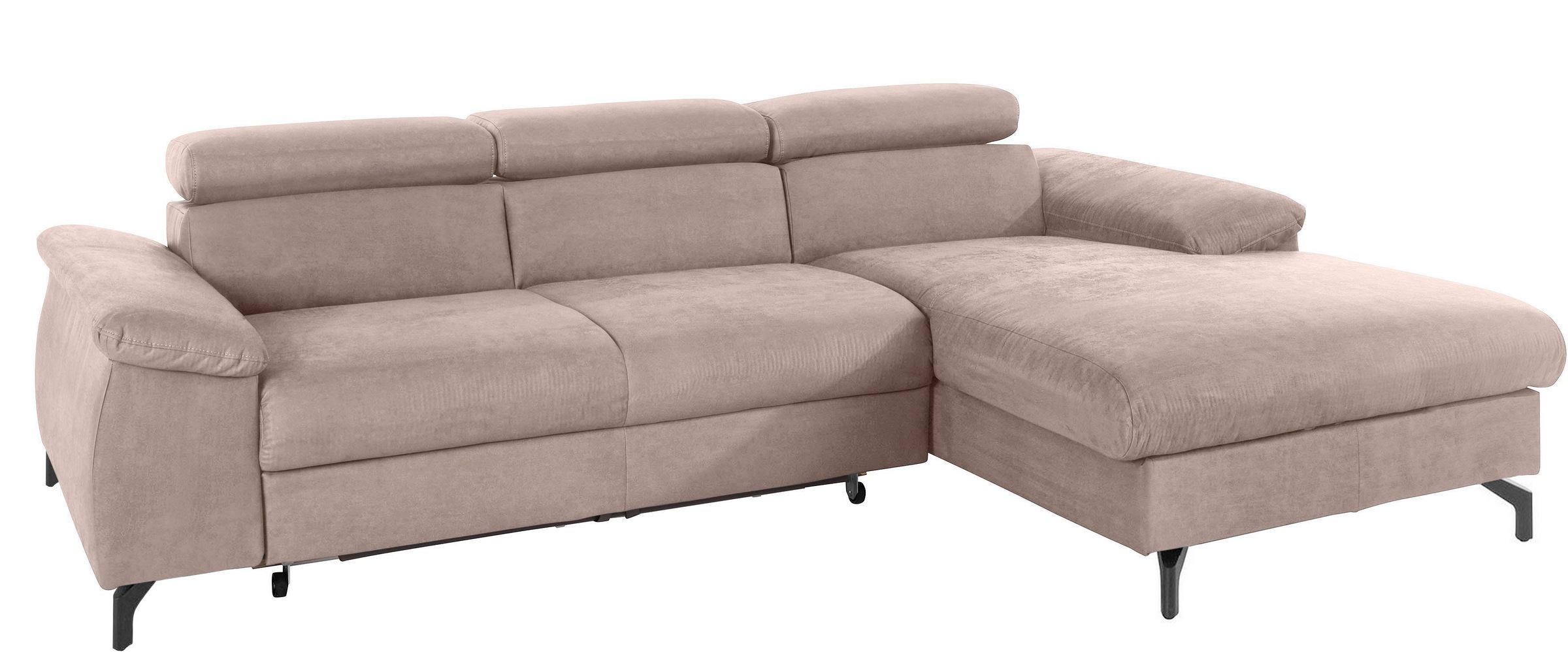 COTTA Polstergarnitur »Komaris L-Form«, (Set), Set bestehend aus: Ecksofa mit Kopfteilverstellung & Hocker