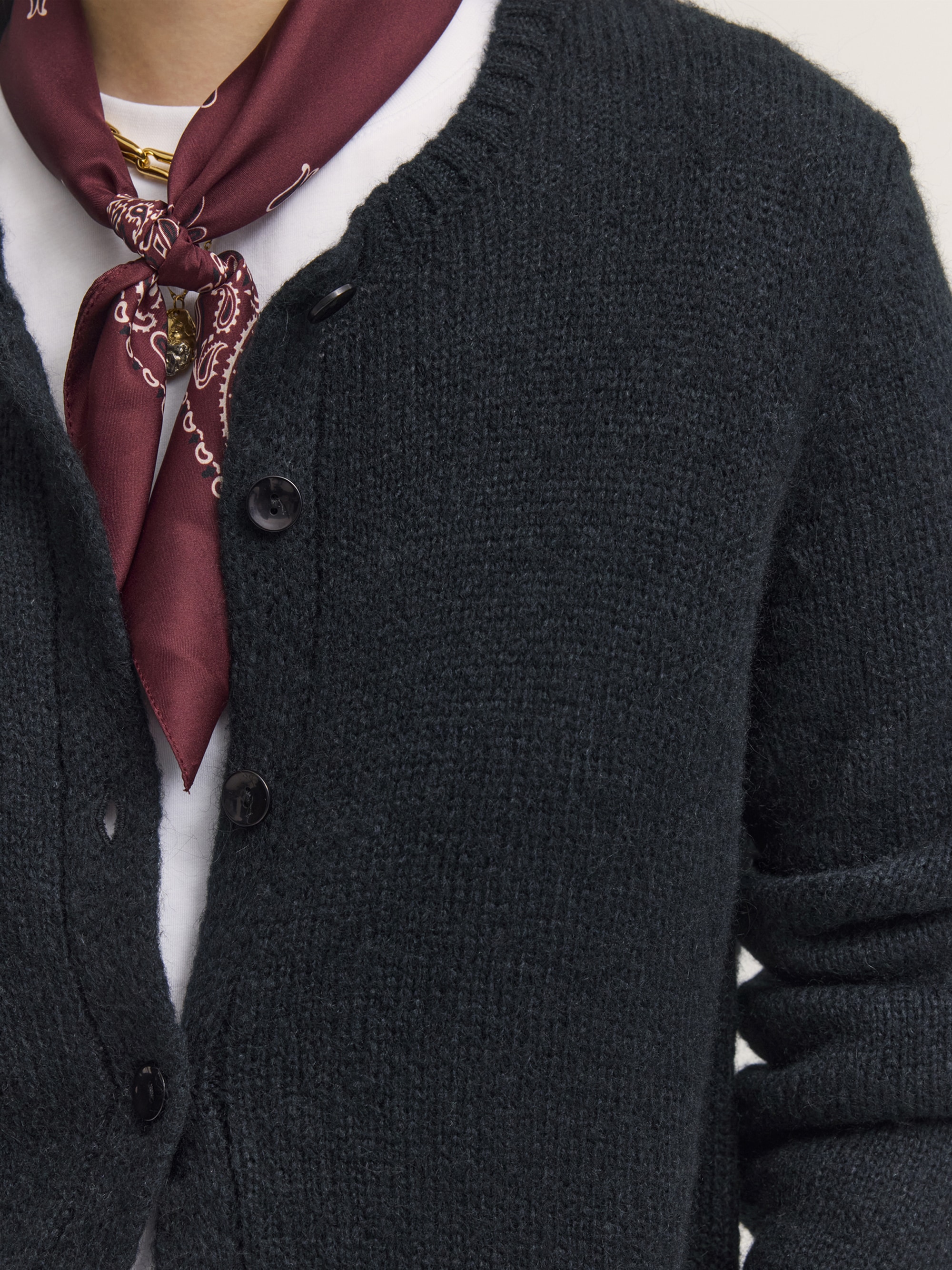 bugatti Cardigan »Regular Fit« Regular Fit Alpaka-Mix Rundhals
