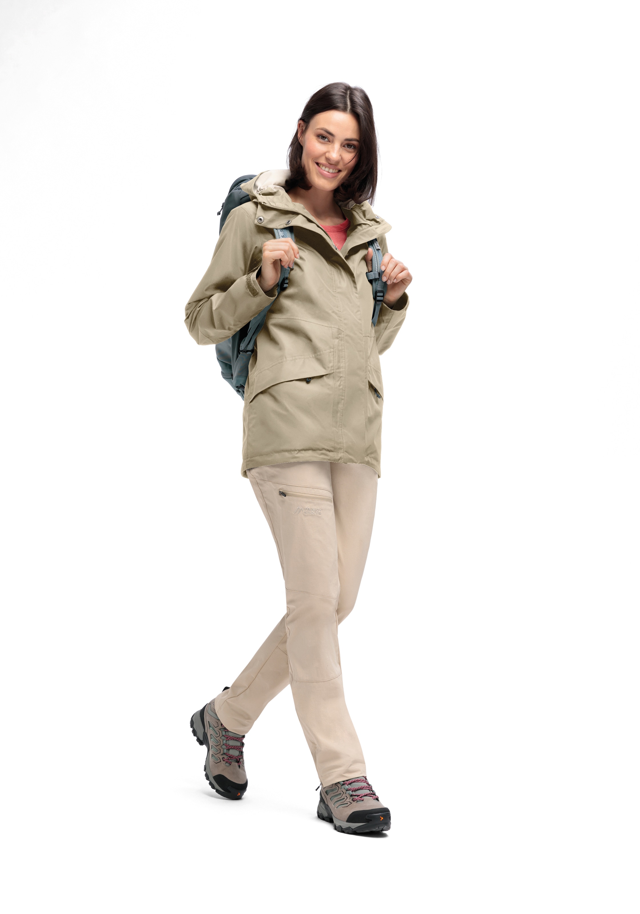 Maier Sports Outdoorjacke »Brocken Long W«, Damen Jacke wasserdicht, Funktionsjacke 2 Taschen außen + Innentasche