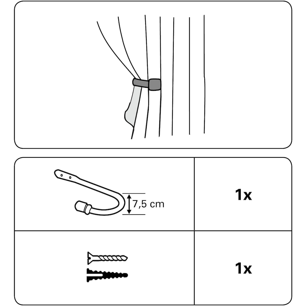 GARDINIA Raffhaken »Raffbügel kombinierbar«, (1 St.)