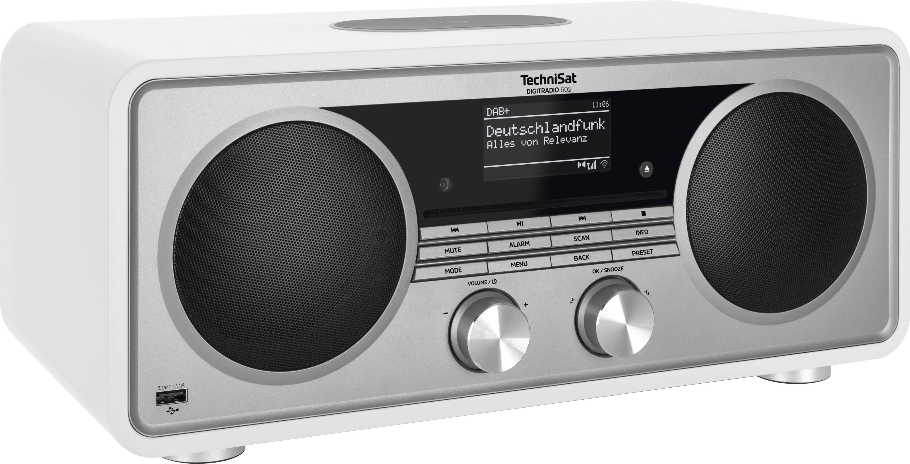 Technisat Internet-Radio »DIGITRADIO 602« (Bluetooth WLAN Digitalradio (DAB+) UKW mit RDS 70 W) Stereoanlage, CD-Player in weiß