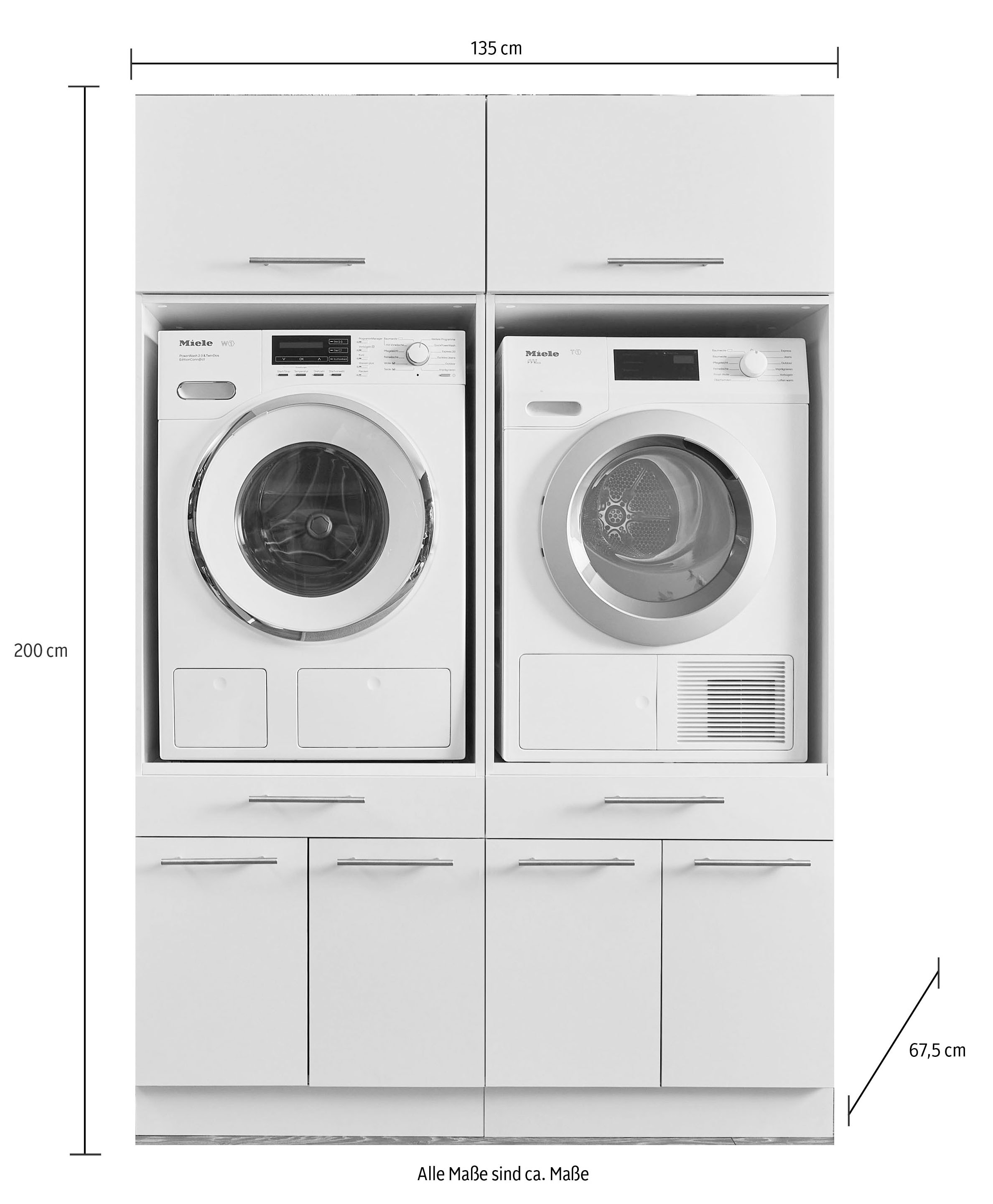 Laundreezy Mehrzweckschrank-Set »LAUNDREEZY LDSK3«, Breite 135 cm