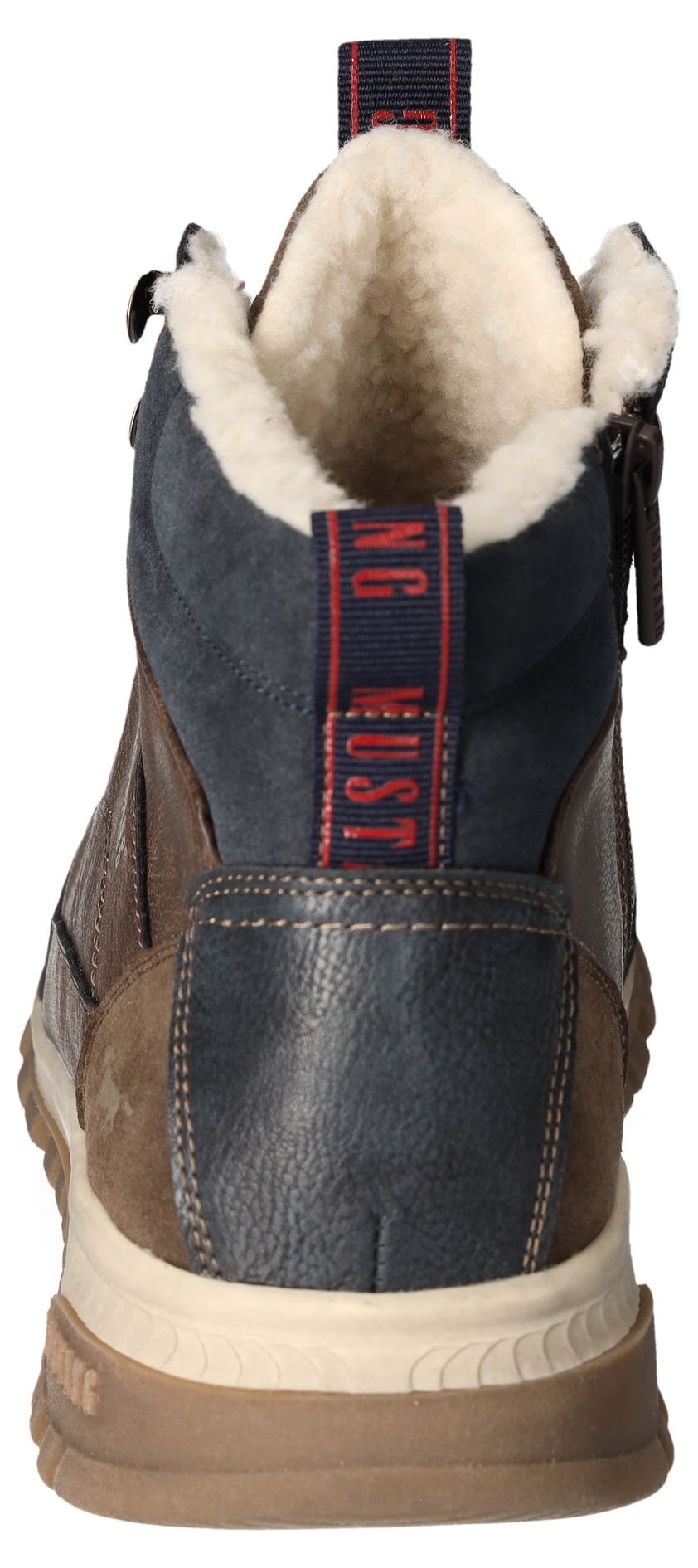 Mustang Shoes Winterboots, Keilabsatz, Schnürboots, Stiefelette mit Kontrastbesatz