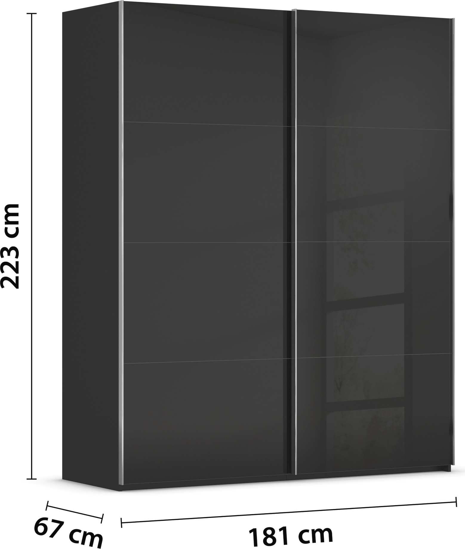 rauch Schwebetürenschrank »Kleiderschrank Schrank Garderobe Schlafzimmerschrank SCALE-FYRA« edle viergeteilte Türen mit Glas-Front viele Farben MADE IN GERMANY