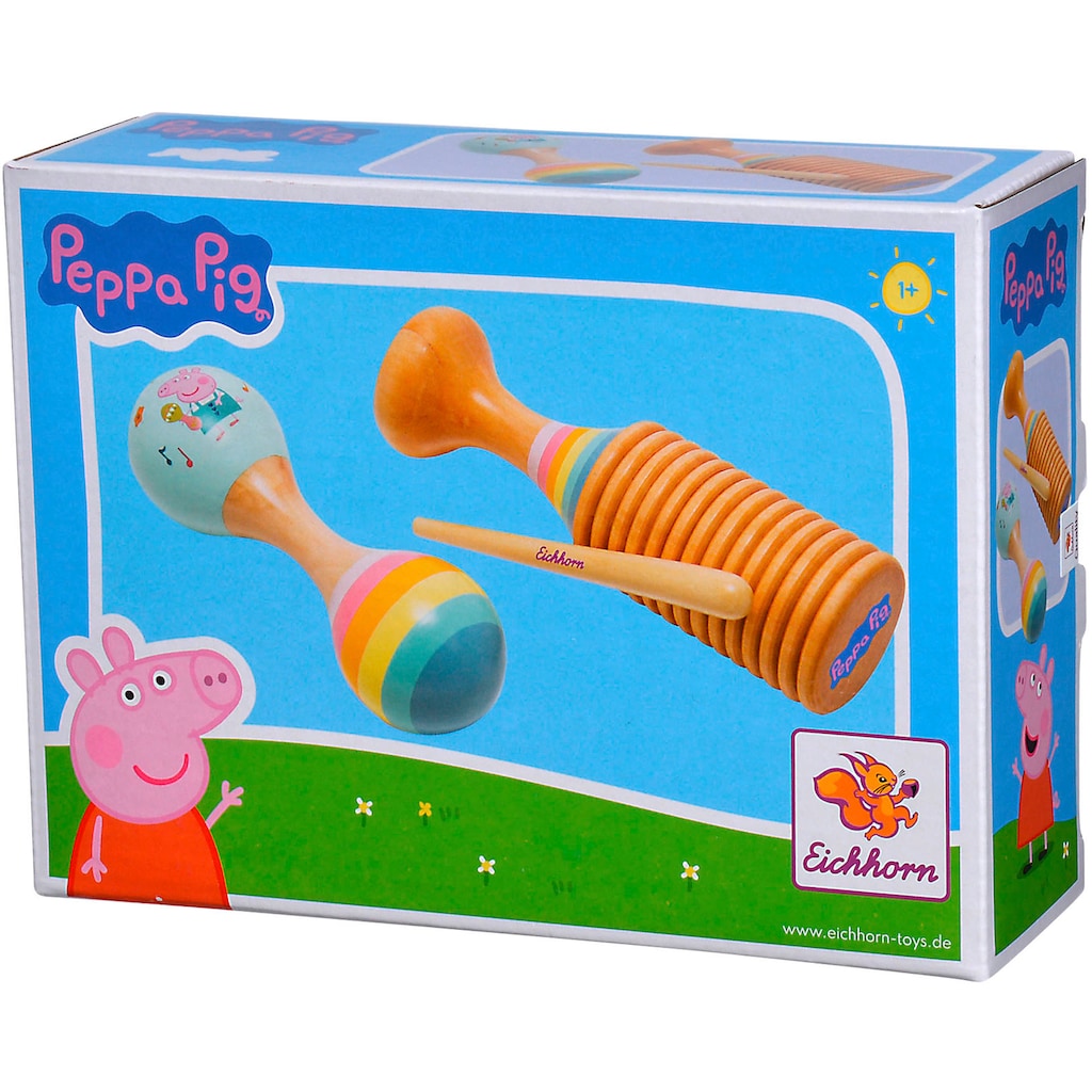 Eichhorn Spielzeug-Musikinstrument »Peppa Pig Maraca und Ratsche Set«