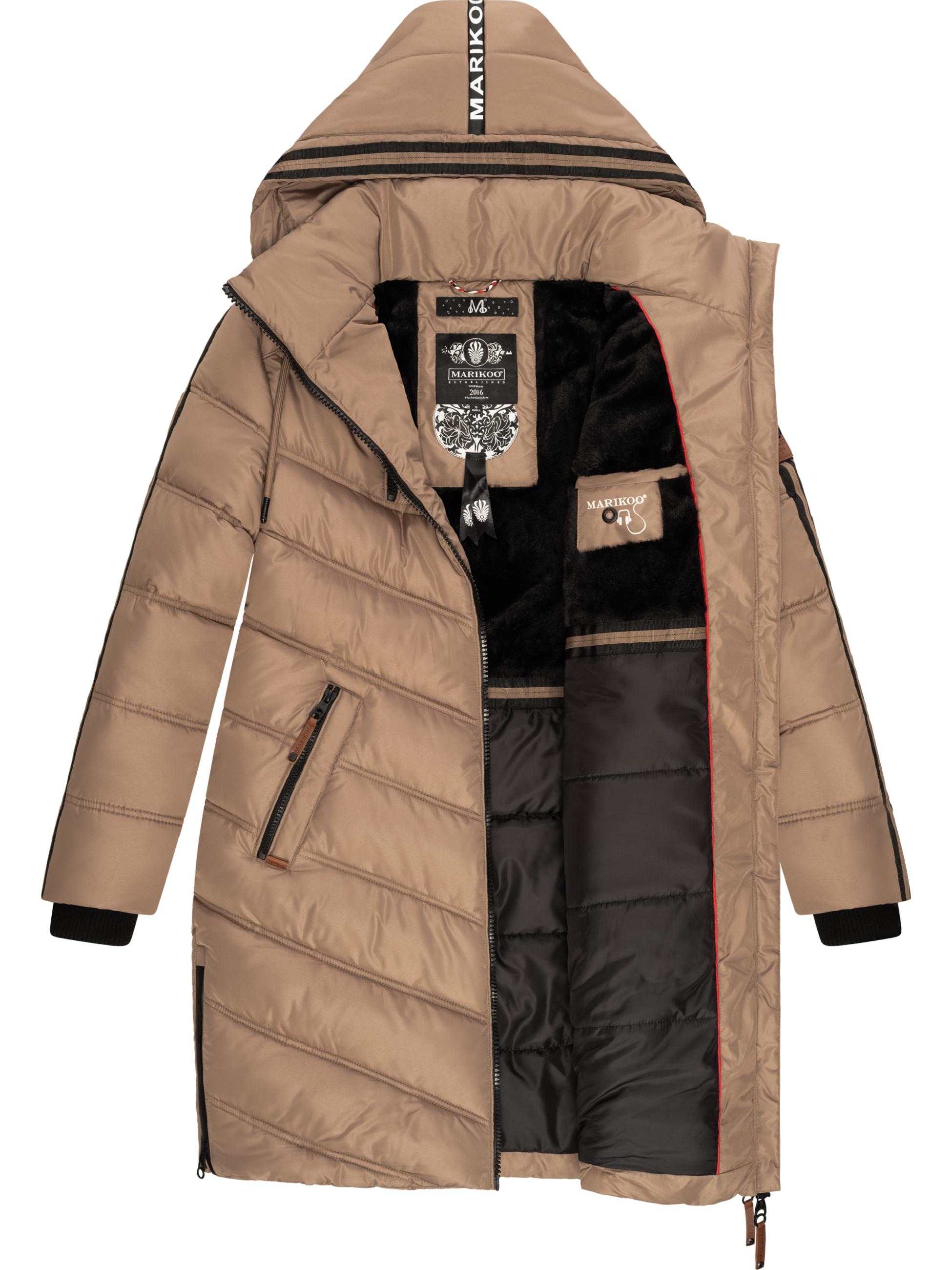Marikoo Wintermantel »Wintermantel Armasa«, modischer Damen Winter Steppmantel mit Kapuze