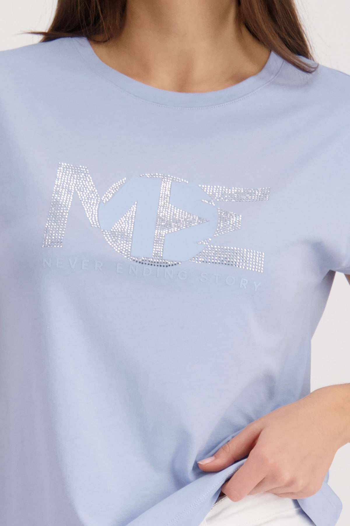 Monari T-Shirt »Shirt Basic Schmuck« Regular fit mit Strasssteinen