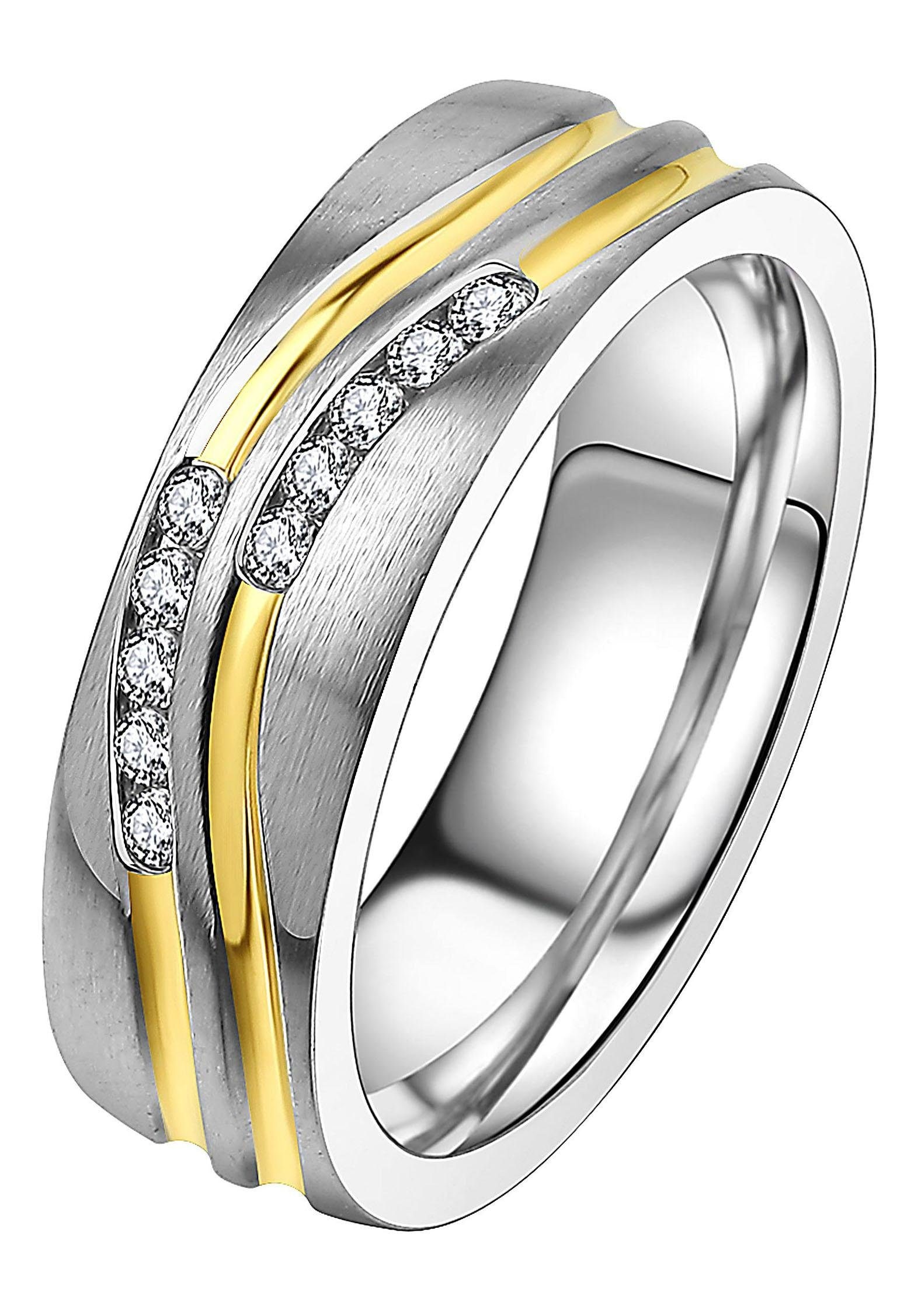 DOOSTI Trauring »Schmuck Geschenk Edelstahl Trauring Ehering Partnerring LIEBE«, Made in Germany, wahlweise mit oder ohne Zirkonia
