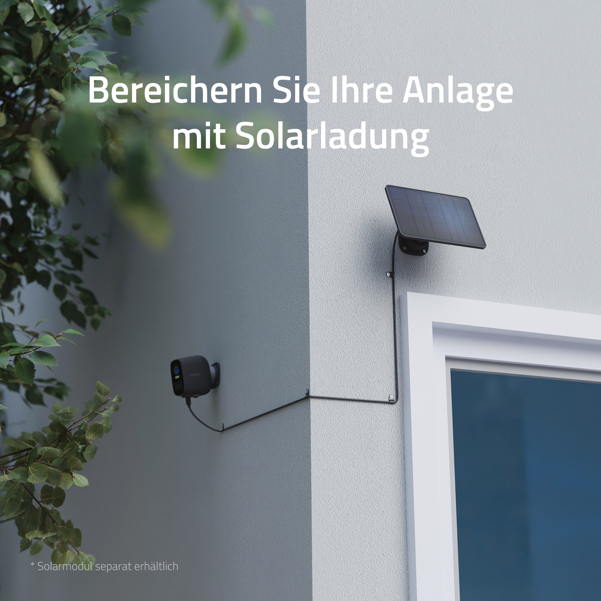 Hombli Überwachungskamera »smarte Batterie Kamera«, Außenbereich, 2K QHD, farbige Nachtsicht, integrierte Sirene und Flutlicht