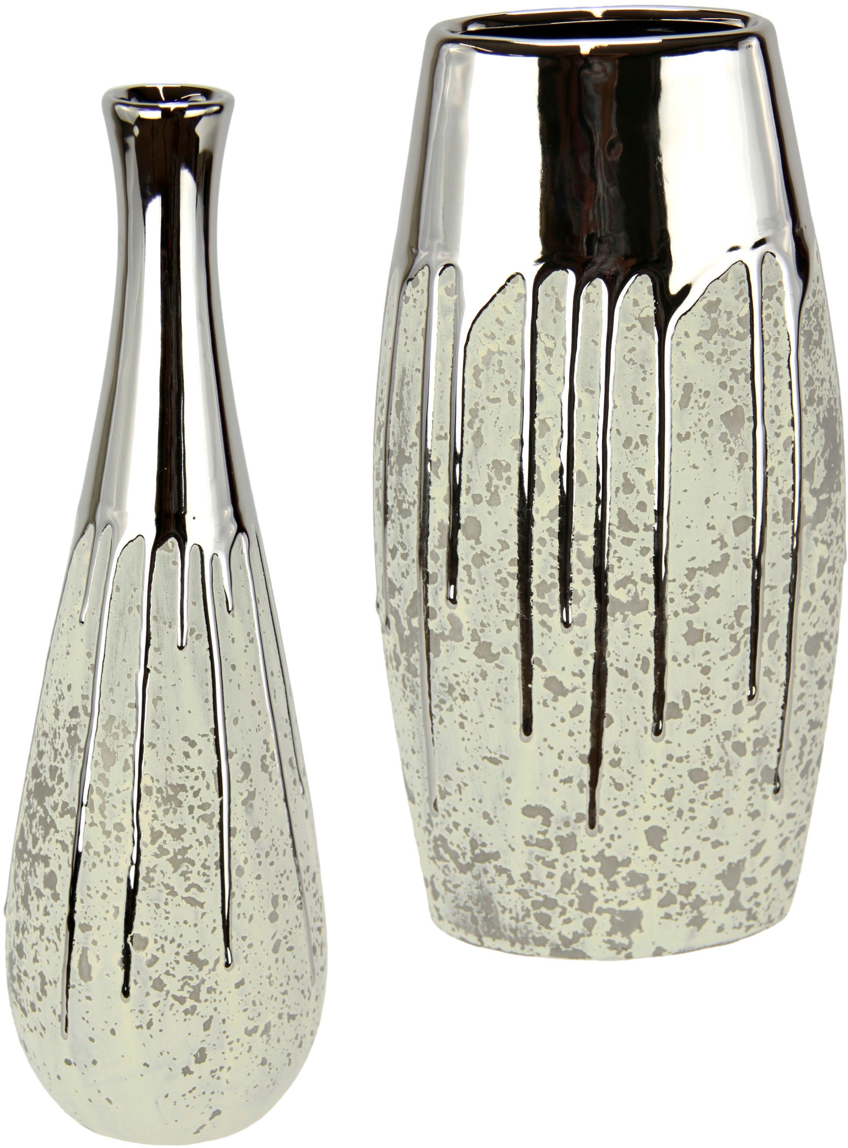 kaufen Set Vasen Pampasgras matt glänzend »Dekovase«, Online Dekovase 2er im Shop Keramik Trockenblumen Zylinder OTTO I.GE.A.