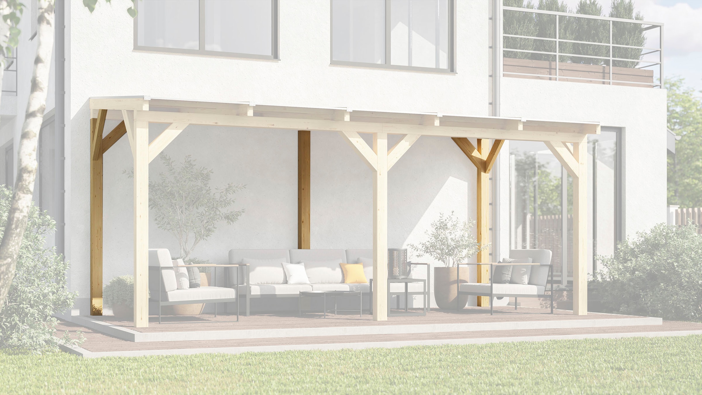 weka Terrassendach »Bausatz für Terrassenüberdachung«, für die freistehenden Montage, ohne Dacheindeckung