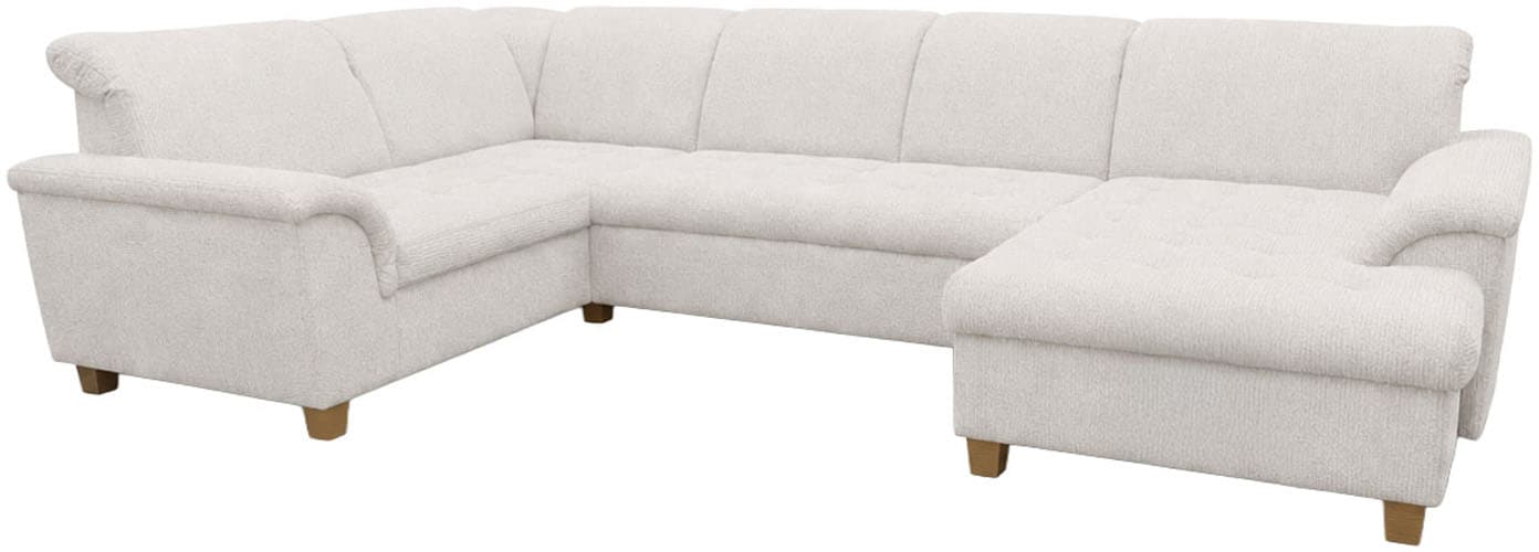 OTTO home Wohnlandschaft »Egedal 344 x 214 cm, auch mit Schlaffunktion & Bettkasten, Holzfüße« U-Form, aus pflegeleichtem Lu x us-Microfaser