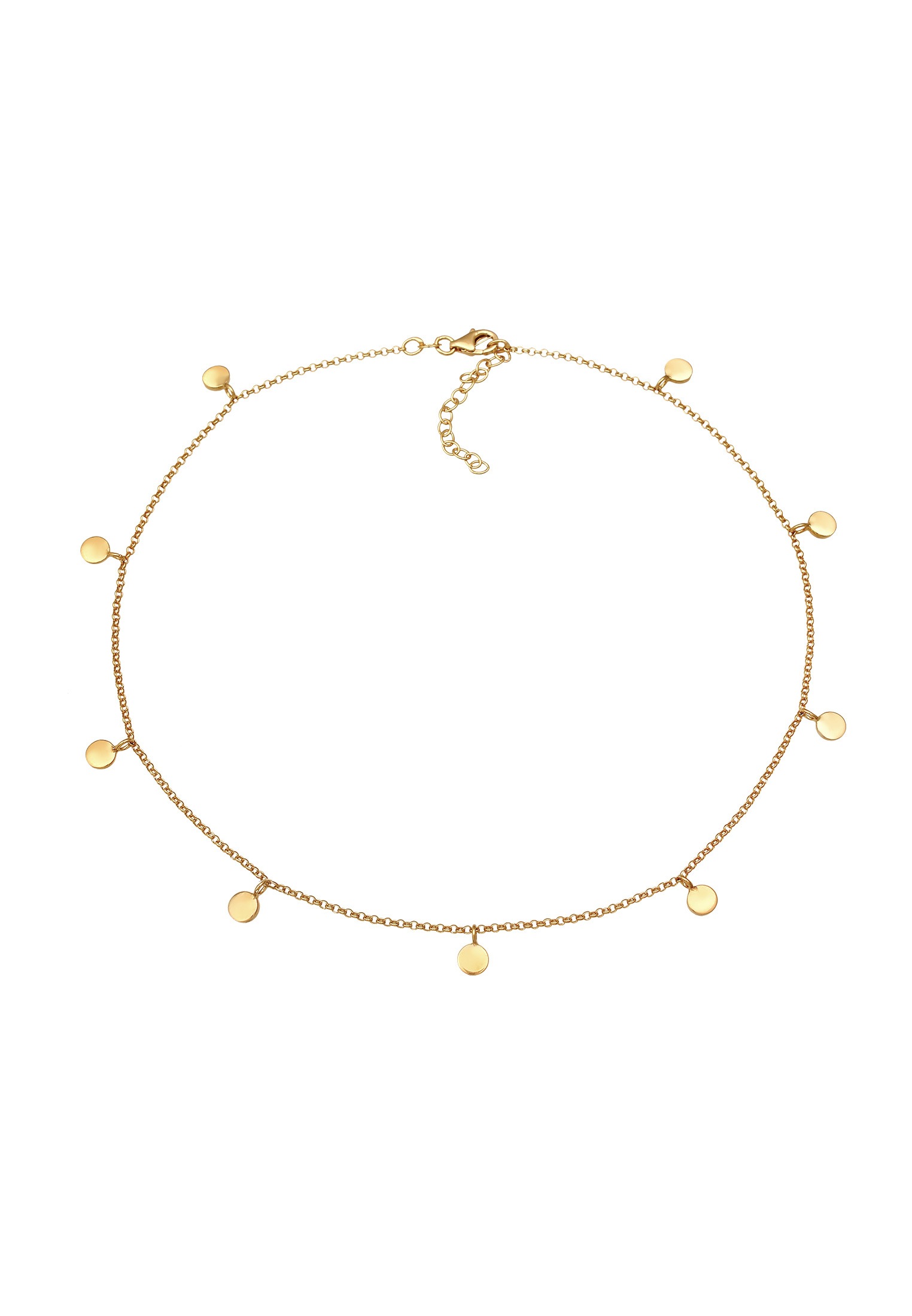 Elli Choker »Halskette Choker Plättchen Coin Poliert 925 Silber«