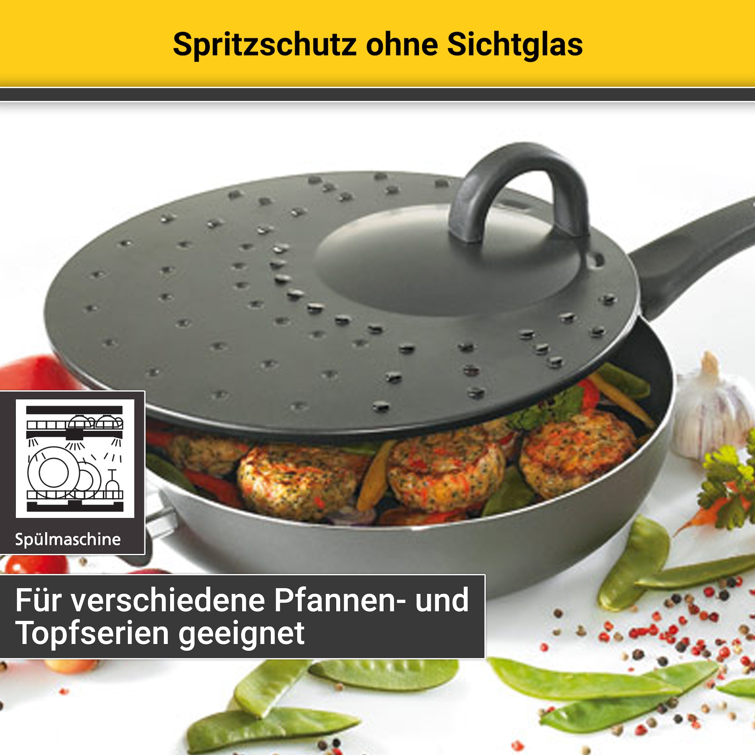 Krüger Spritzschutzdeckel Ø 31 cm, universell einsetzbar