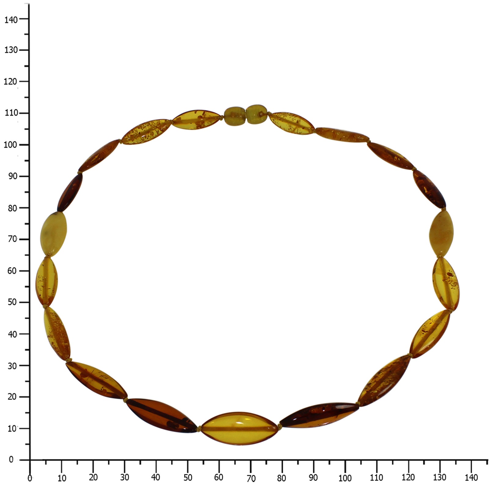 OSTSEE-SCHMUCK Kette ohne Anhänger »- Spitzolive - Bernstein -,«
