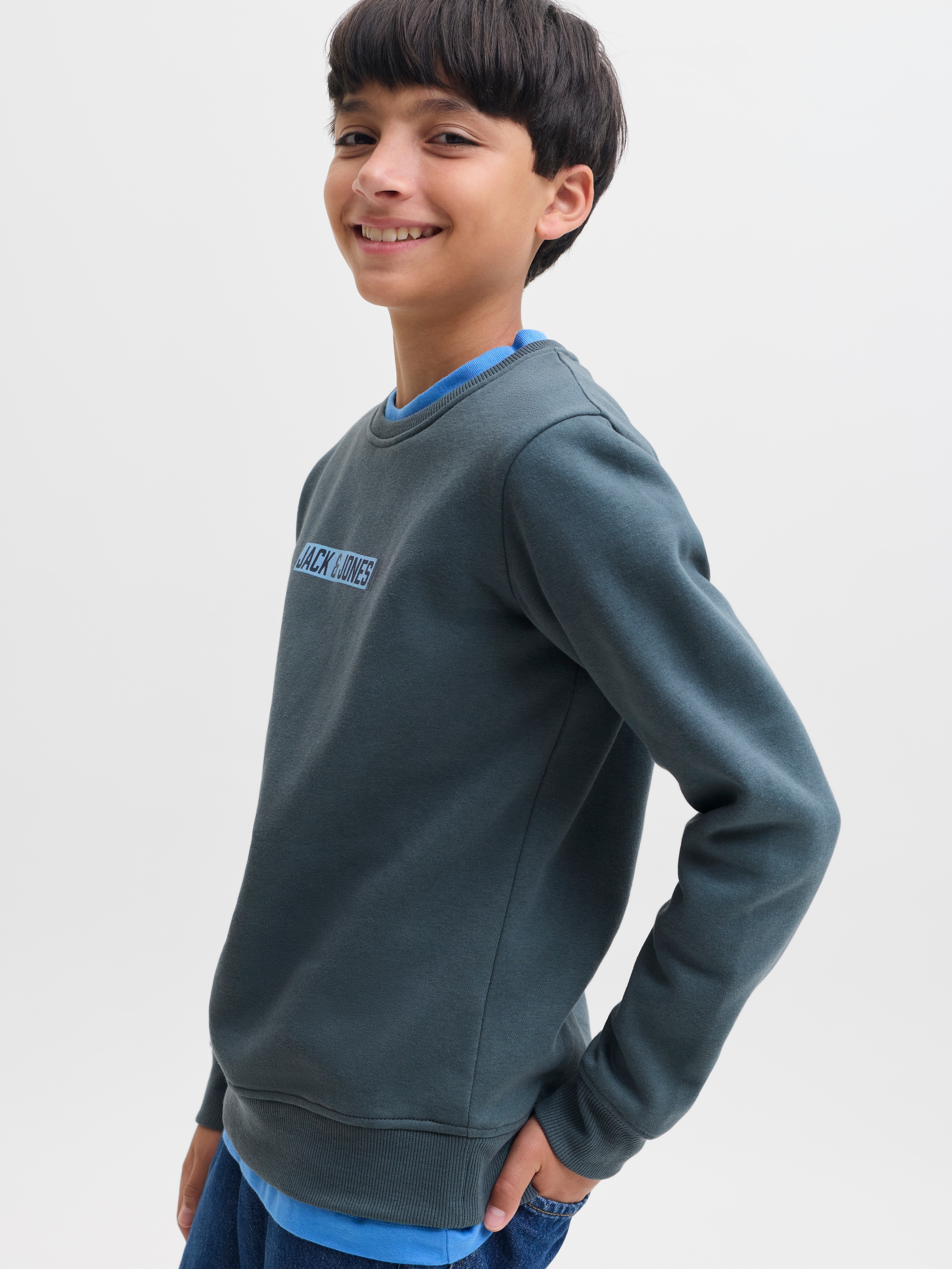 Jack & Jones Junior Sweatshirt »JJMUNK SWEAT CREW NECK SN JNR«, Materialmix, regular fit
