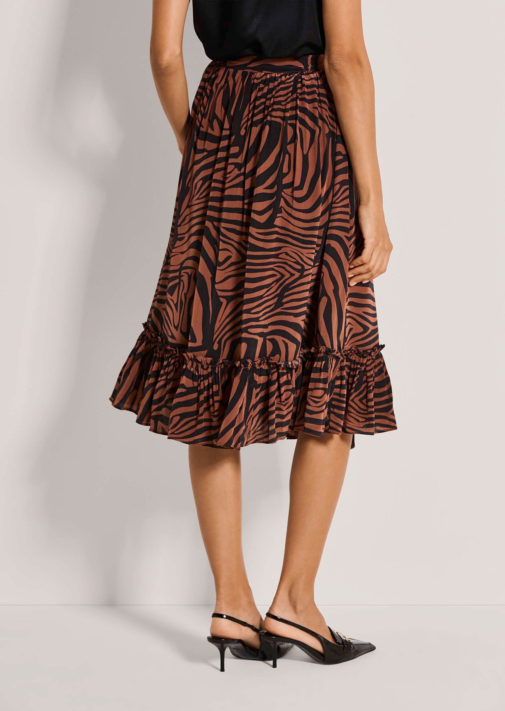 MADELEINE Sommerrock »Faltenrock Midirock mit Zebra-Print«