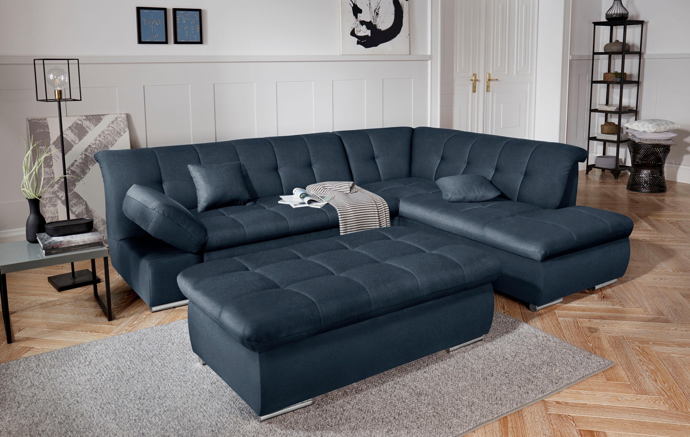 DOMO collection Ecksofa »Mona L-Form«, wahlweise mit Bett- und Armlehnfunktion