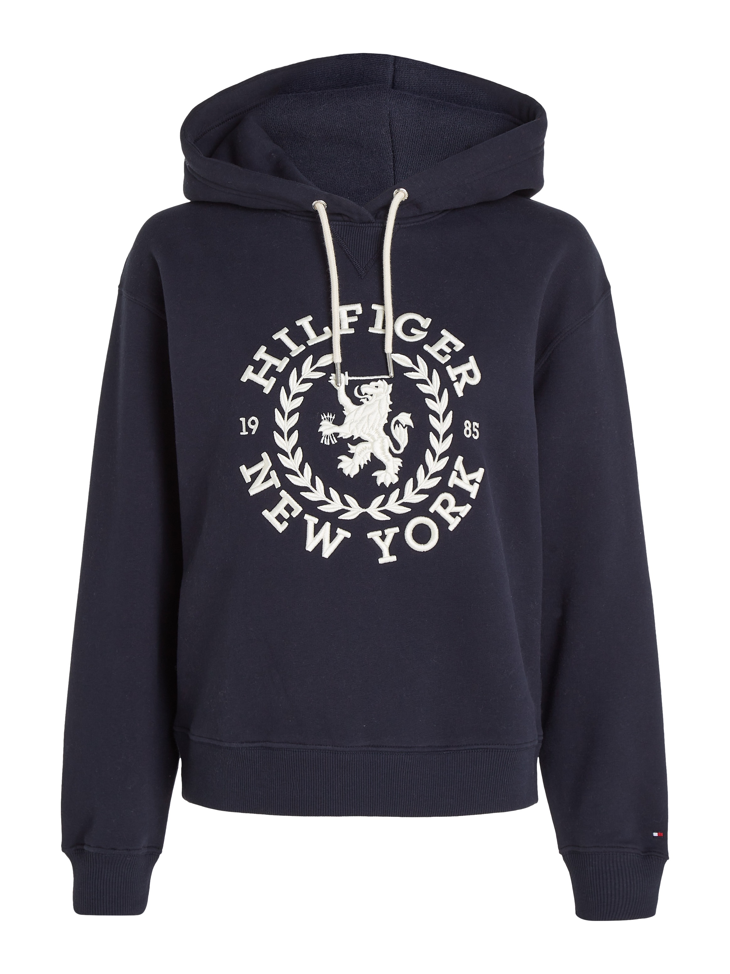 Tommy Hilfiger Kapuzensweatshirt »REG CREST HOODIE«, mit gesticktem Logoschriftzug