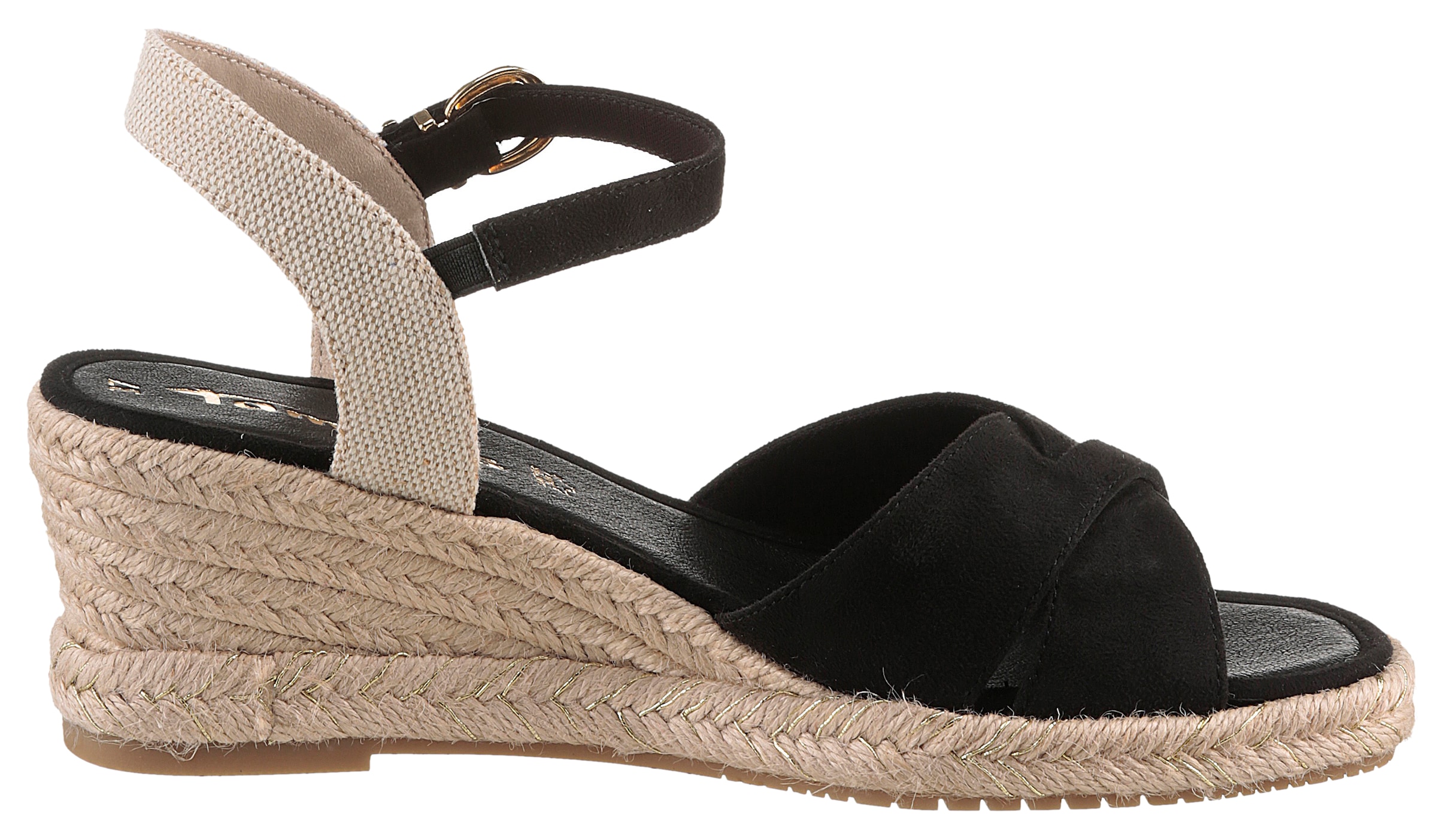 Tamaris Keilsandalette, Riemchensandale, Sommerschuh mit modischer Kreuzbandage