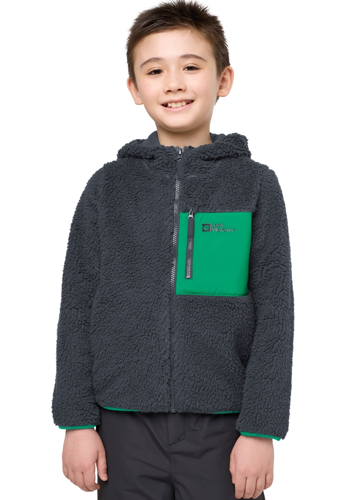 Jack Wolfskin Fleecejacke »ICE CURL HOOD JACKET K«, mit Kapuze, Wärmend, winddicht, Übergangsjacke