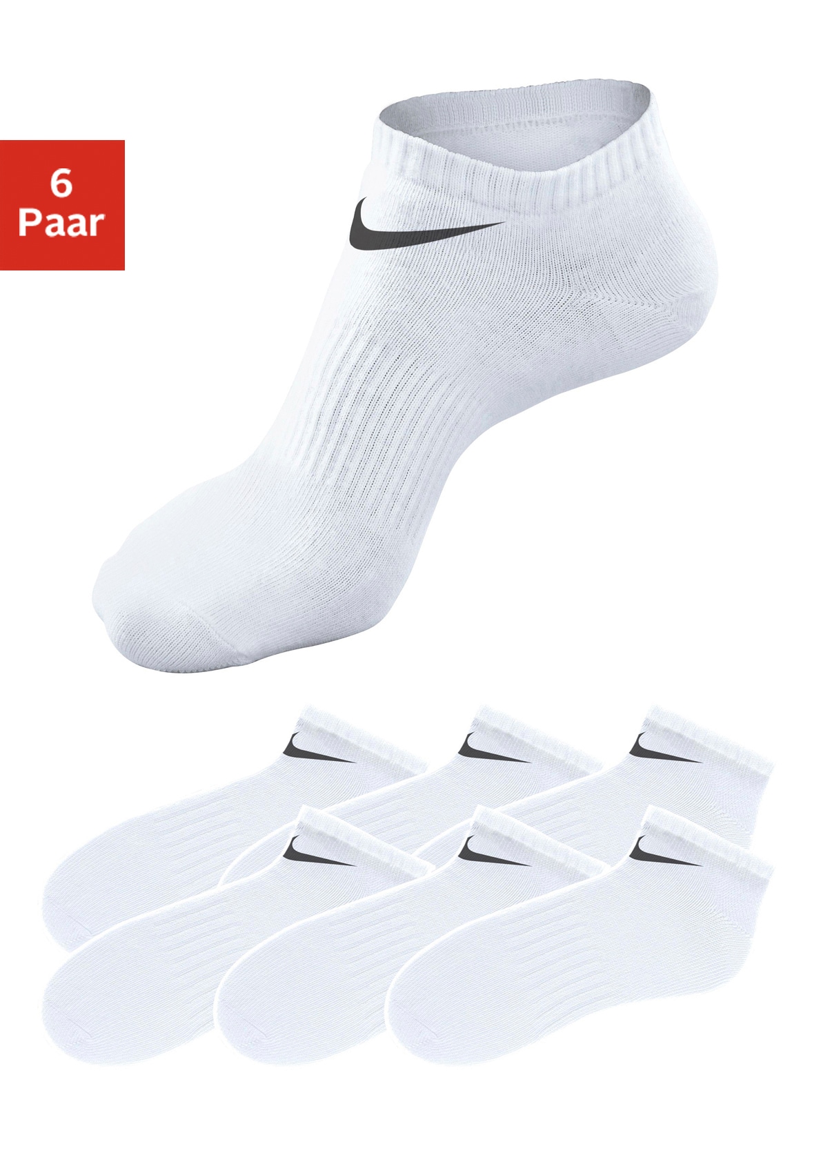 Nike Sneakersocken, (6 Paar), mit OTTO Mittelfußgummi bei