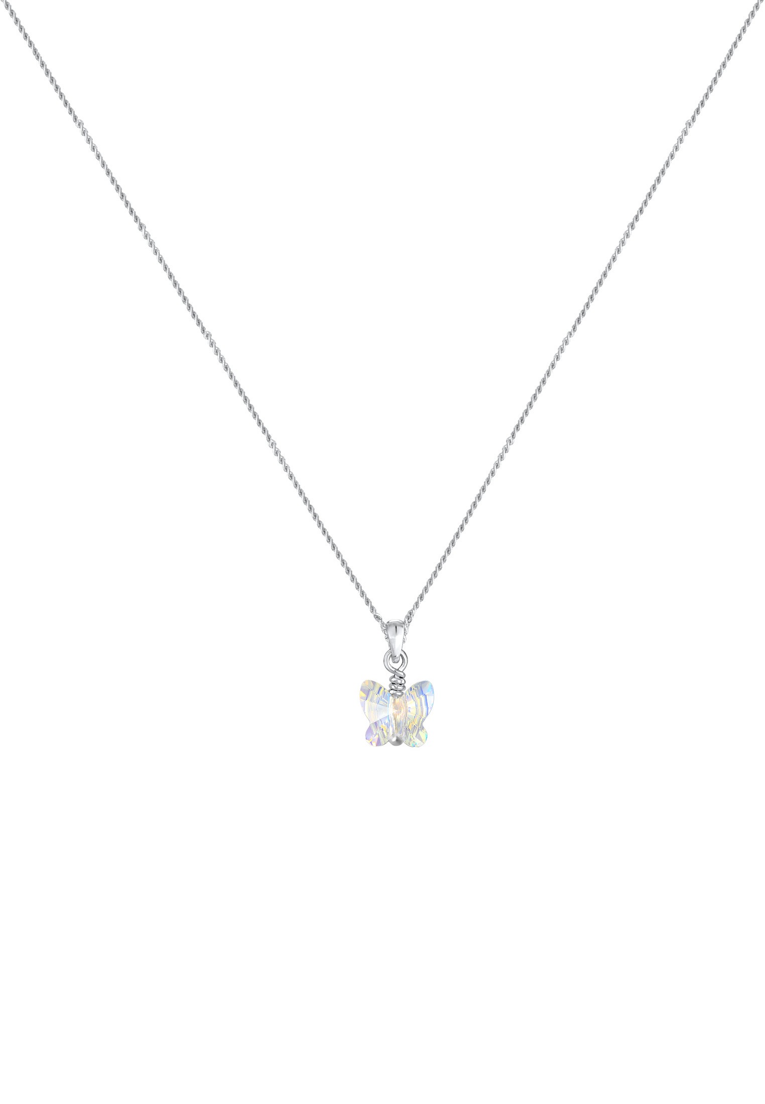 Elli Silberkette »Halskette Kinder Schmetterling Kristalle 925 Silber«