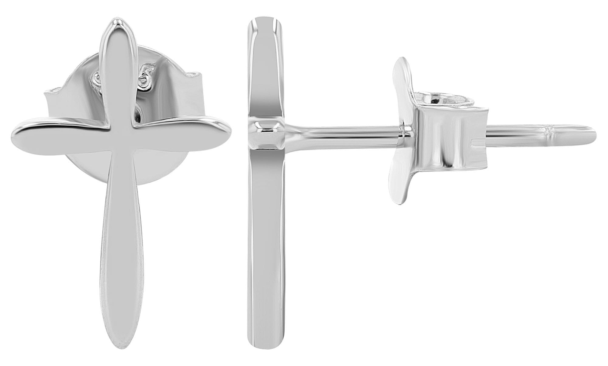 Adelia´s Paar Ohrstecker »Damen Ohrringe ¿ Ohrstecker Kreuz aus 925 Silber«