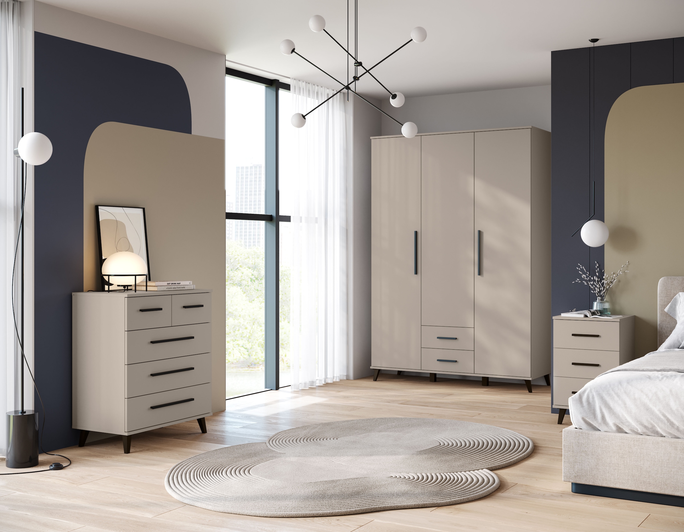 INOSIGN Kleiderschrank »Lagos, Garderobe«, (1 St.), Moderner Drehtürenschrank, FSC-zertifiziert, Schlafzimmerschrank