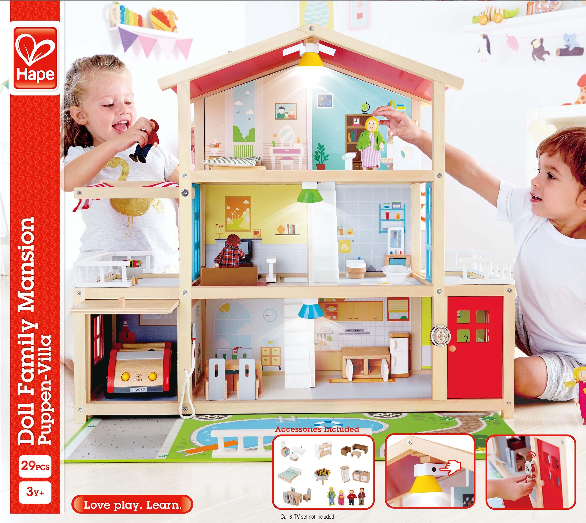 Hape Puppenhaus »Puppen-Villa«, inkl. Puppenmöbel