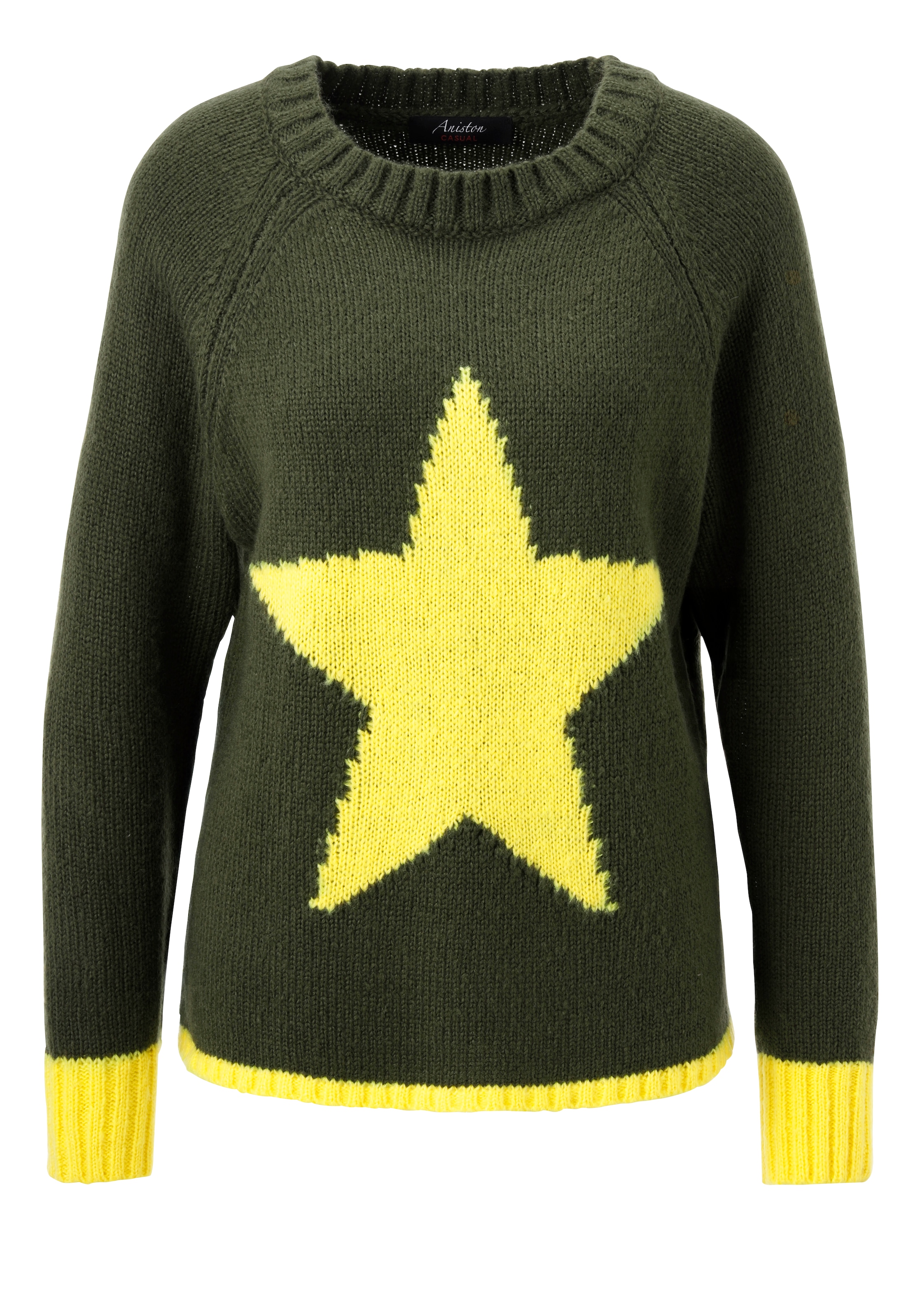 Aniston CASUAL Strickpullover mit großem Stern im Vorderteil