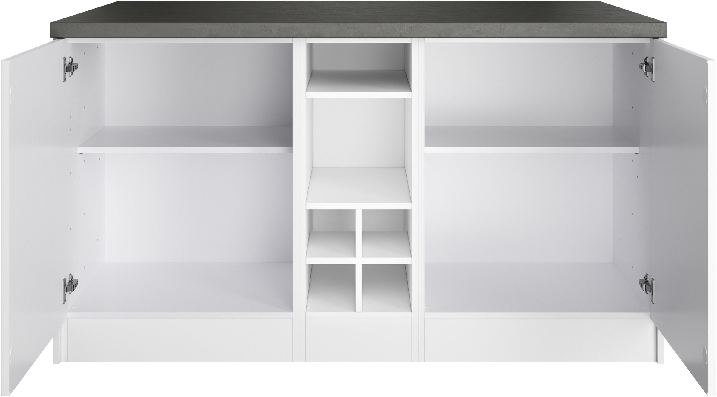 KOCHSTATION Kücheninsel »KS-Lani, Breite 153 cm, mit Flaschenregal«, MDF-Fronten, Arbeitsplatte 38mm stark