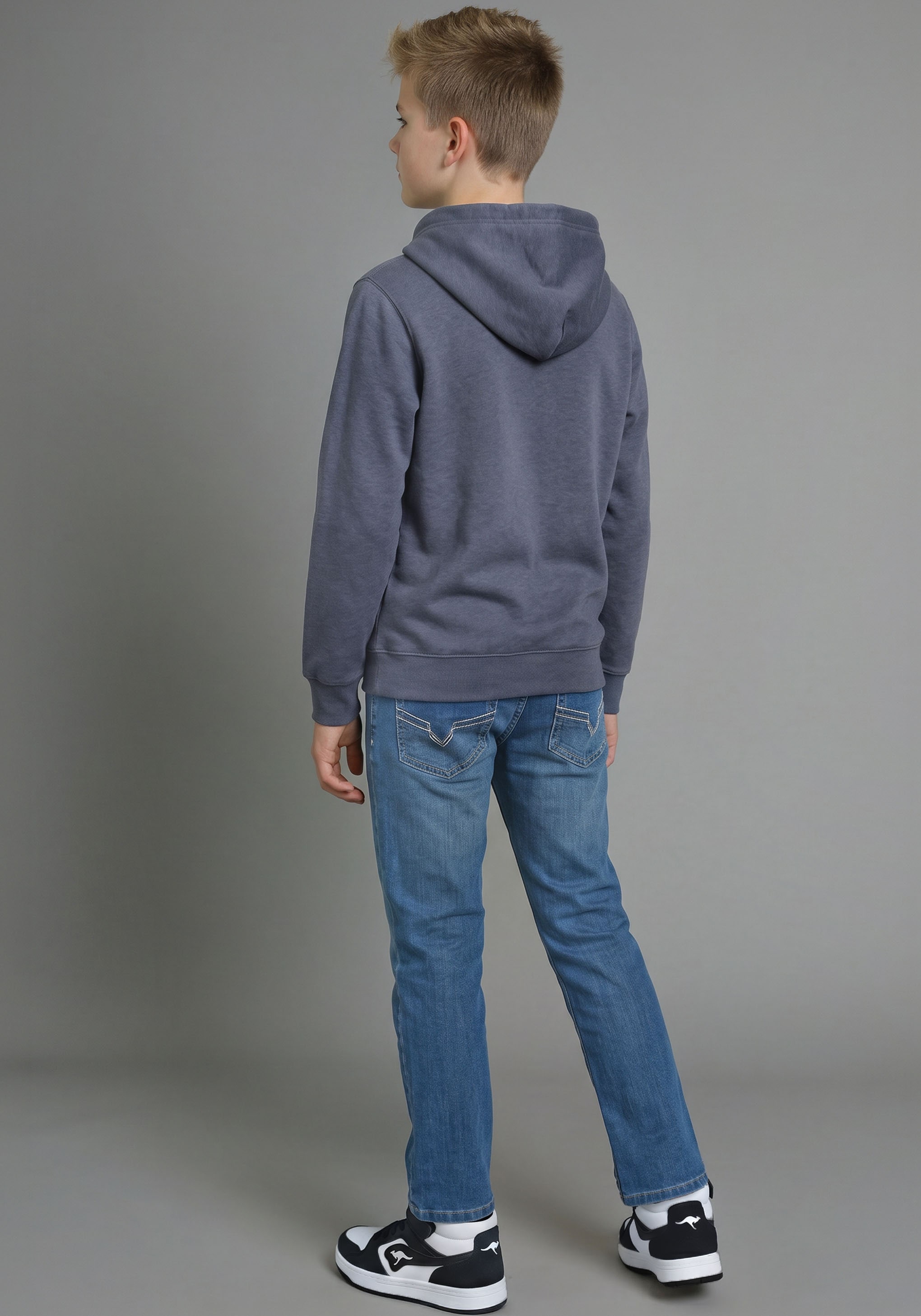 H.I.S Kapuzensweatshirt »H.I.S Hoodie mit Logo-Druck in melierter Ware für Jungen«, Für TEENS. Hoodie mit kleinem Druck
