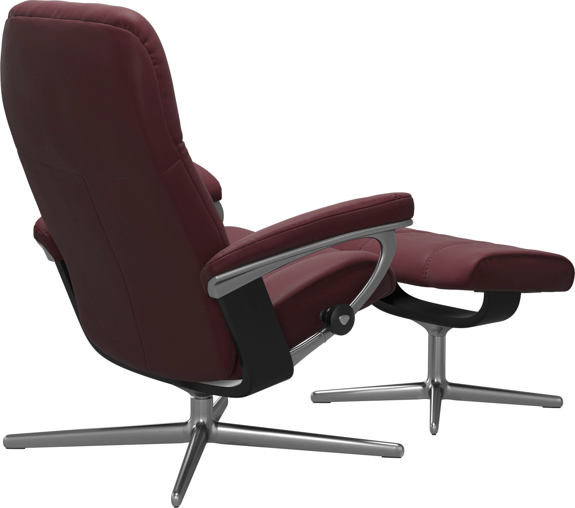 Stressless® Relaxsessel »Consul« Set, Relaxsessel mit Hocker,  mit Hocker, mit Cross Base, Größe S, M & L, Holzakzent Schwarz