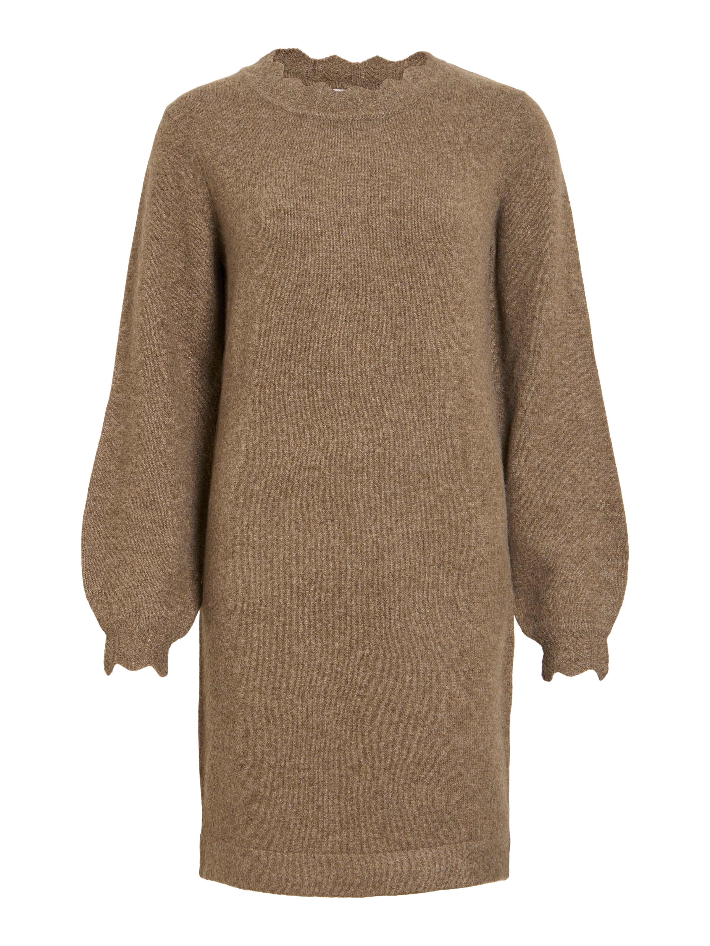 Vila Strickkleid »VINIKOLINA O-NECK L/S KNIT DRESS - NOOS« Materialmix, regular fit