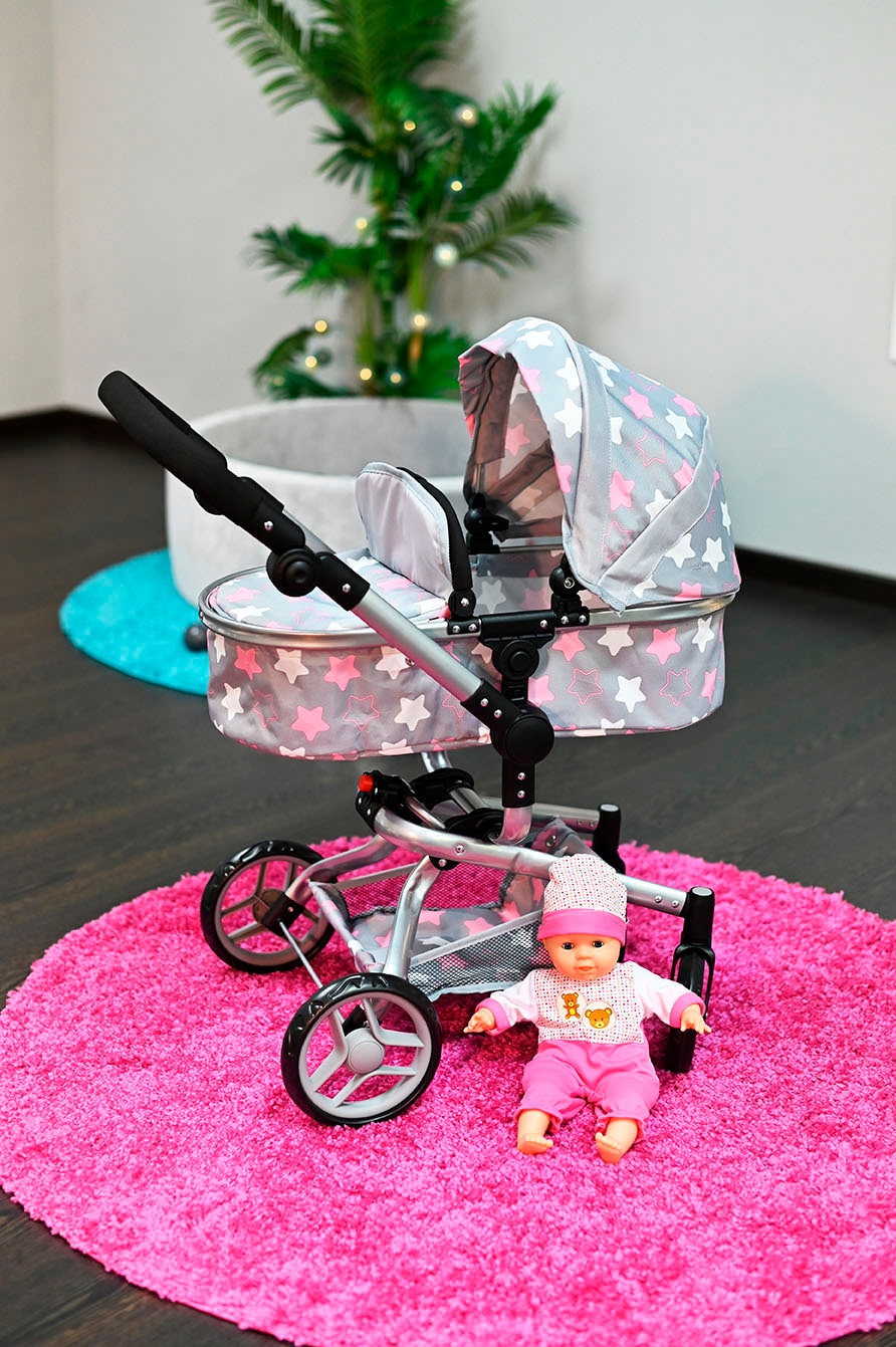 Knorrtoys® Kombi-Puppenwagen »Boonk - star grey pink«