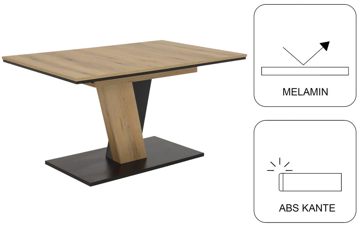 OTTO home »"Altona", Esstisch ausziehbar plus 6 Stühle, TOPSELLER!« Esstisch ausziehbar 140 - 180 cm, 6 Freischwinger, 7 tlg. tlg. Säulentisch 140-180x90 cm, Stuhl mit Federkorb, 140 kg belastbar
