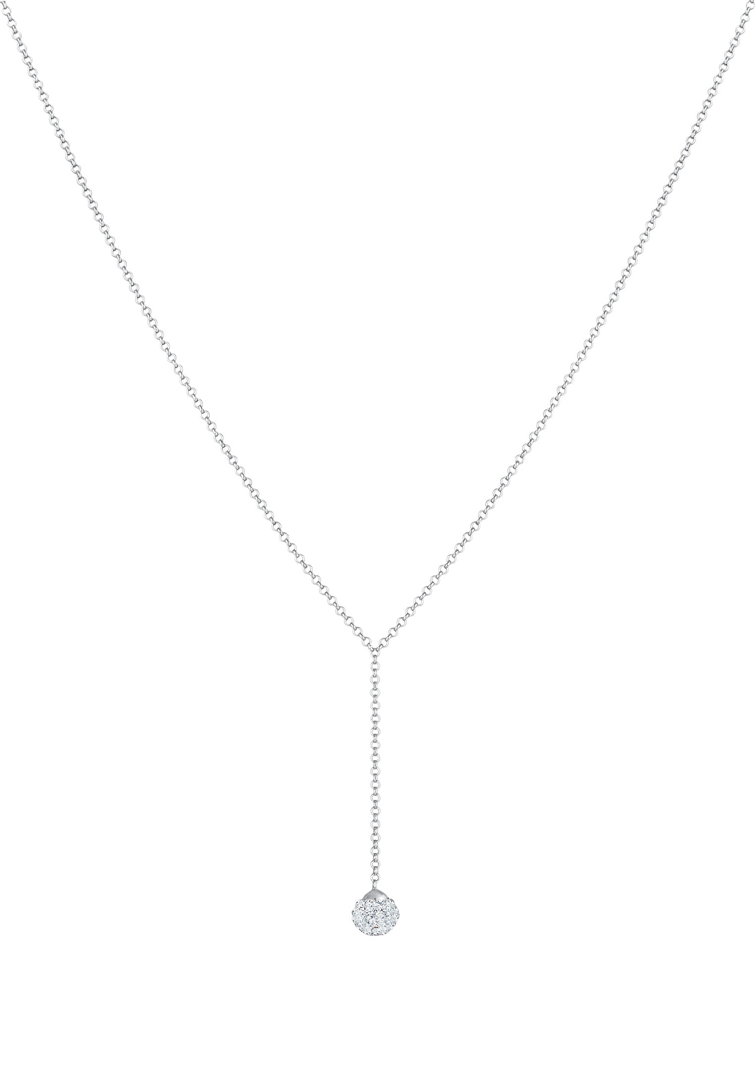 Elli Silberkette »Halskette Y-Kette Kugel 925 Silber, mit Kristallen von Swarovski®«