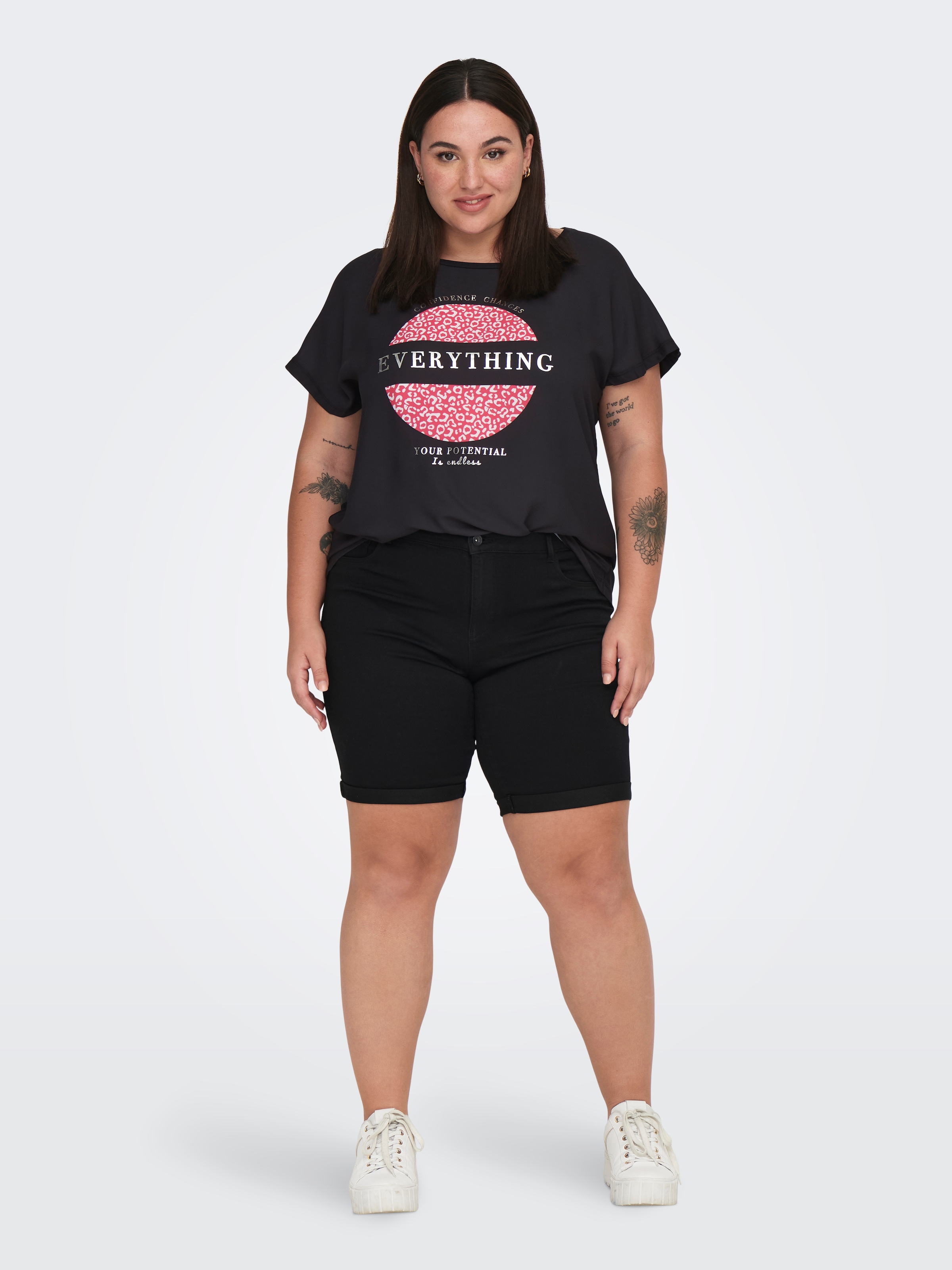 ONLY CARMAKOMA Jeansshorts »CARTHUNDER LIFE REG LONG SHORTS DNM«