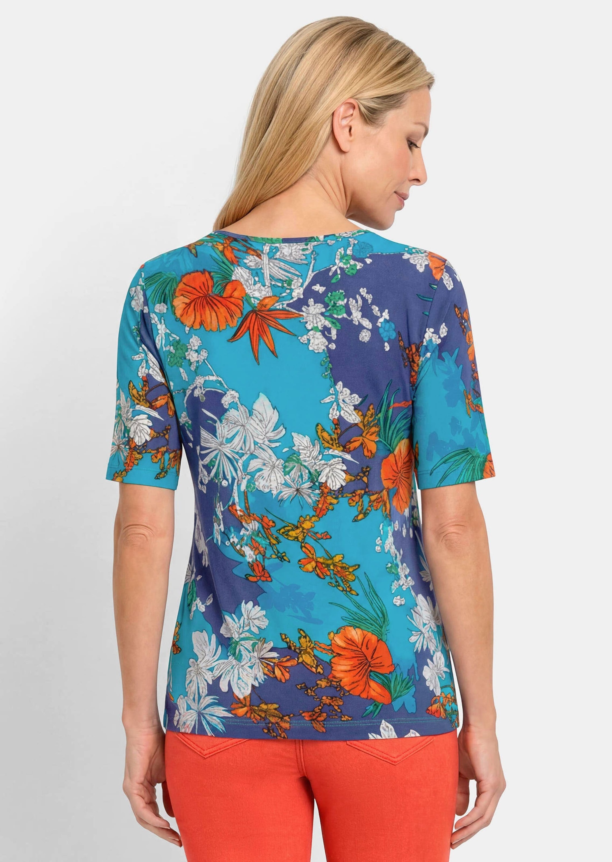 GOLDNER Kurzarmshirt »Kurzgröße Shirt aus softer Baumwollmischung« stretchbequemer Viskosejersey