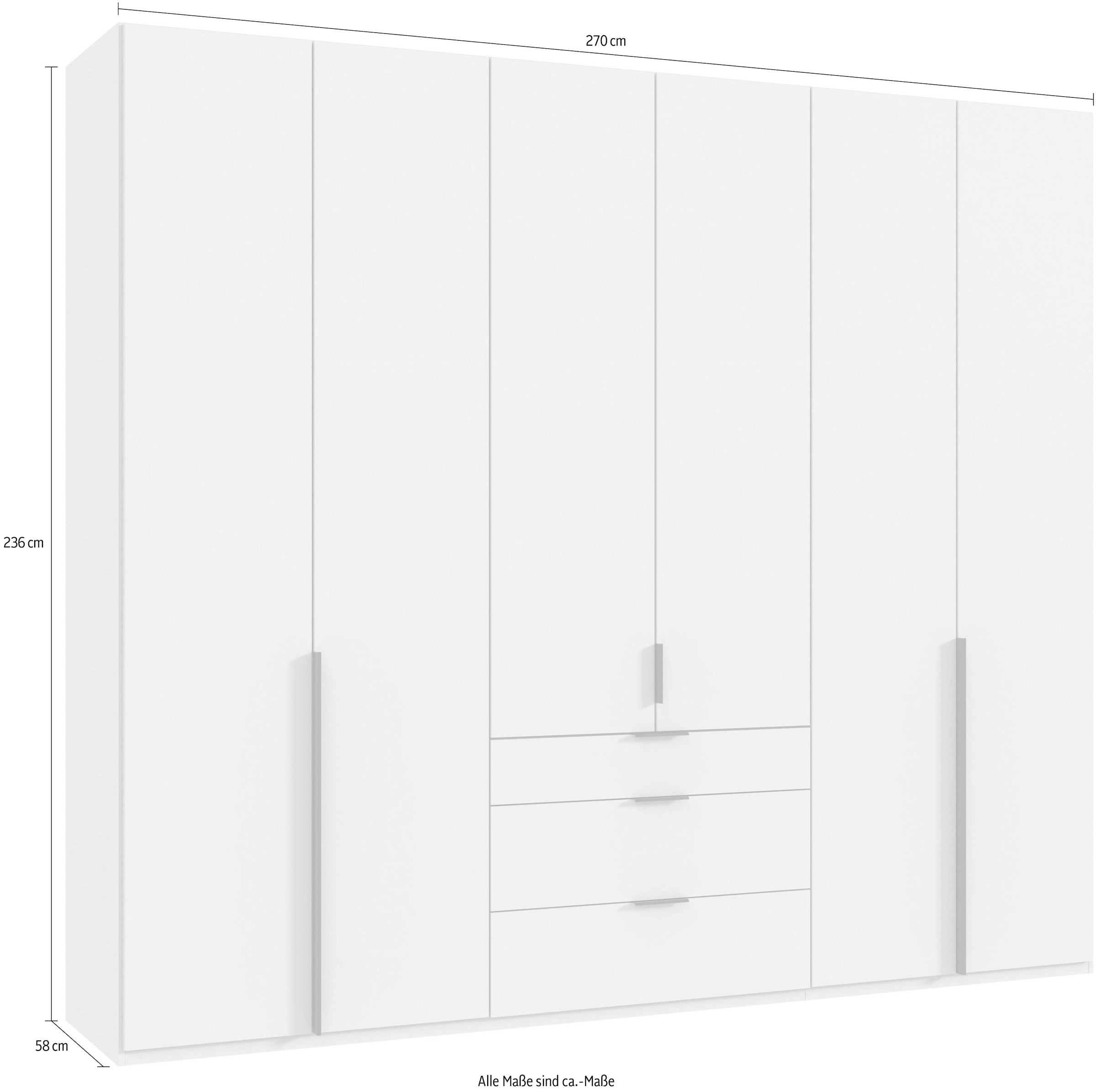 Wimex Drehtürenschrank »Mugano«, (mit langen oder kurzen Griffen aus Metall), in vielen Breiten, 208 oder 236 cm hoch, Made in Germany