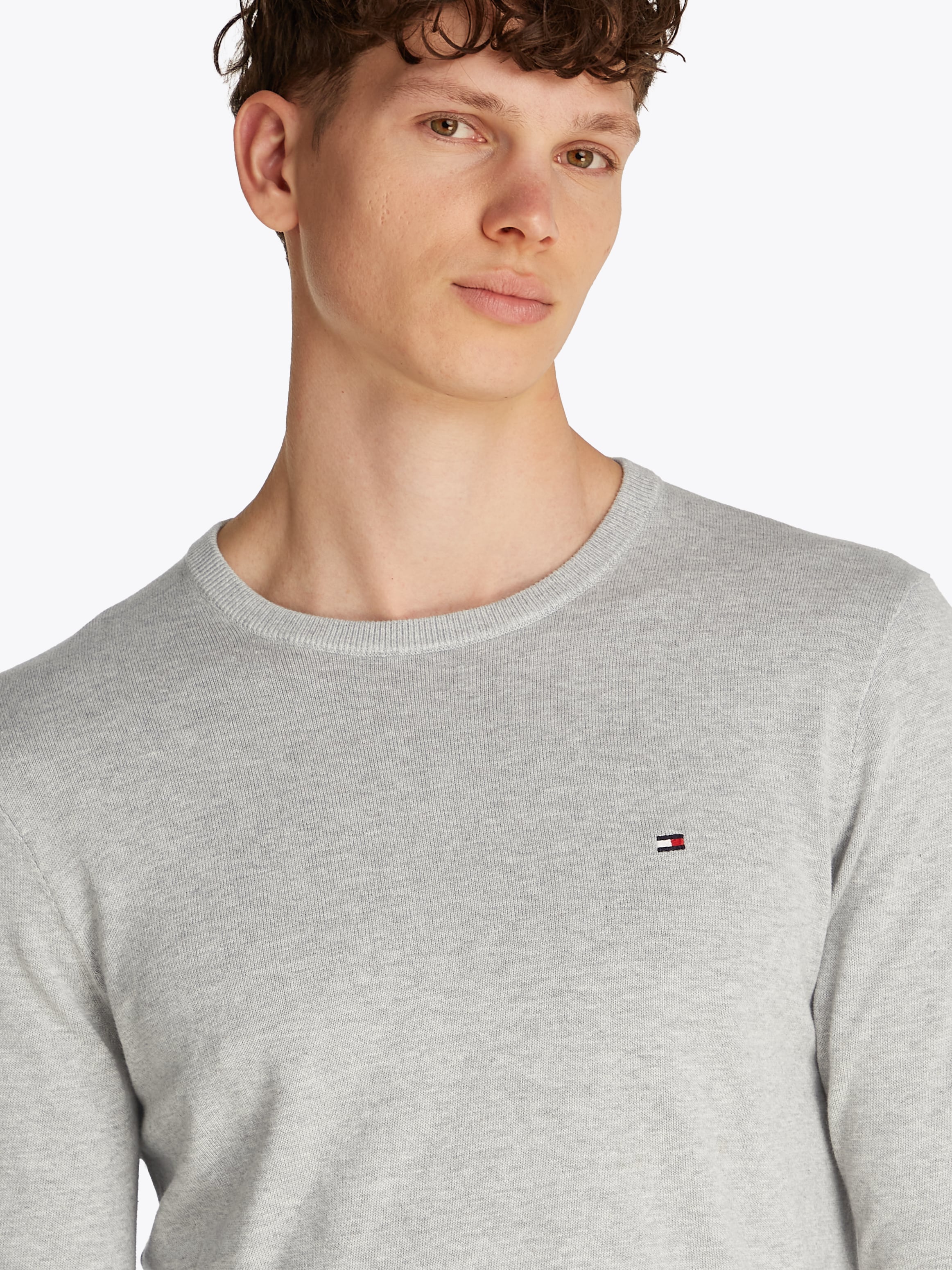 Tommy Hilfiger Rundhalspullover »ESSENTIAL COTTON« Crewneck Regular Fit Premium Mode