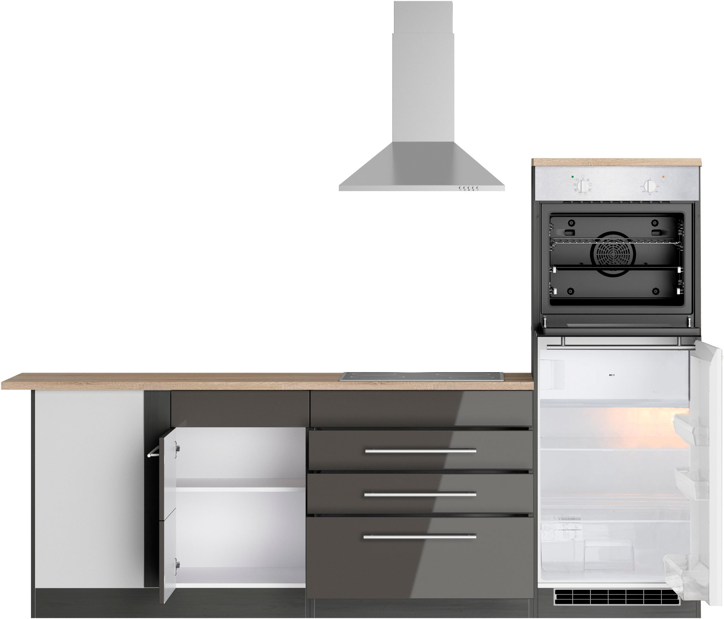 KOCHSTATION Winkelküche »KS-Wien« Stellbreite 220 x 250 cm, wahlweise mit E-Geräten