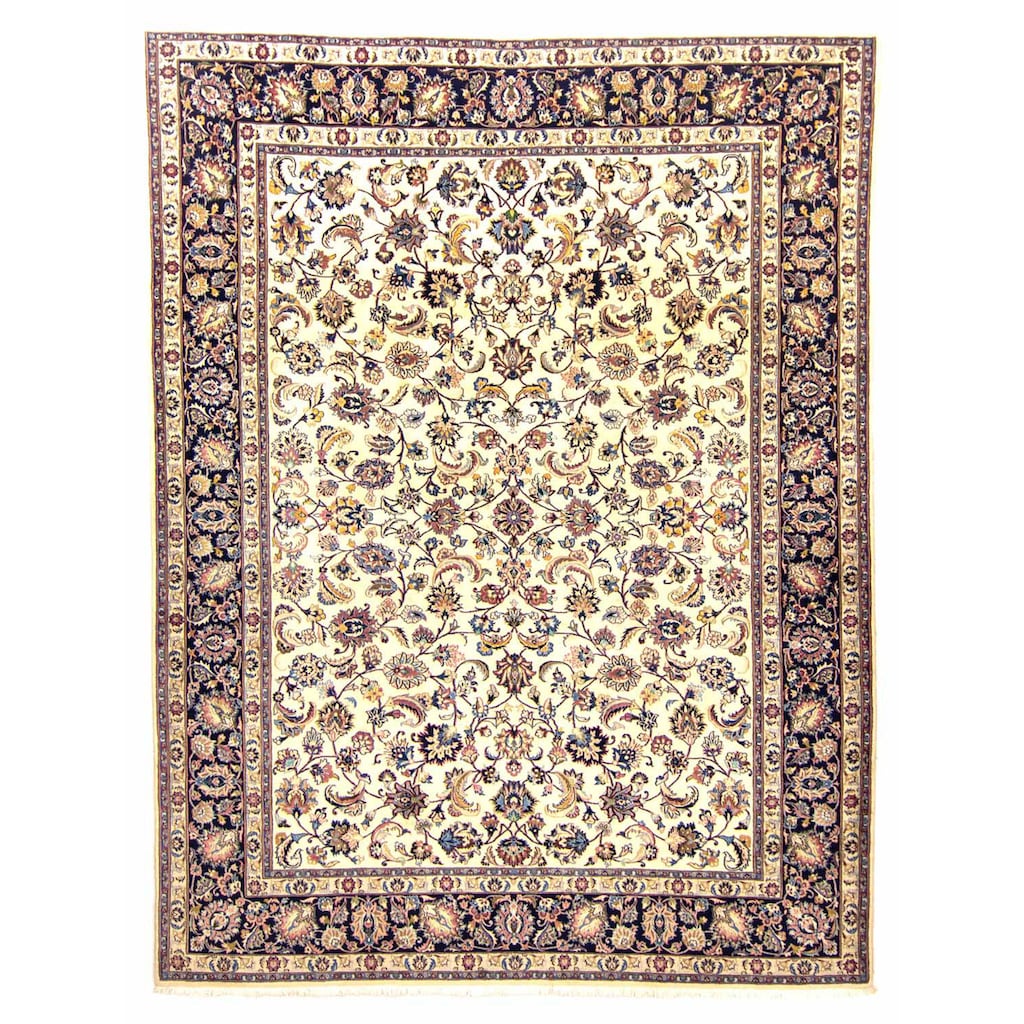 morgenland Wollteppich »Maschad Durchgemustert Beige 334 x 248 cm«, rechteckig